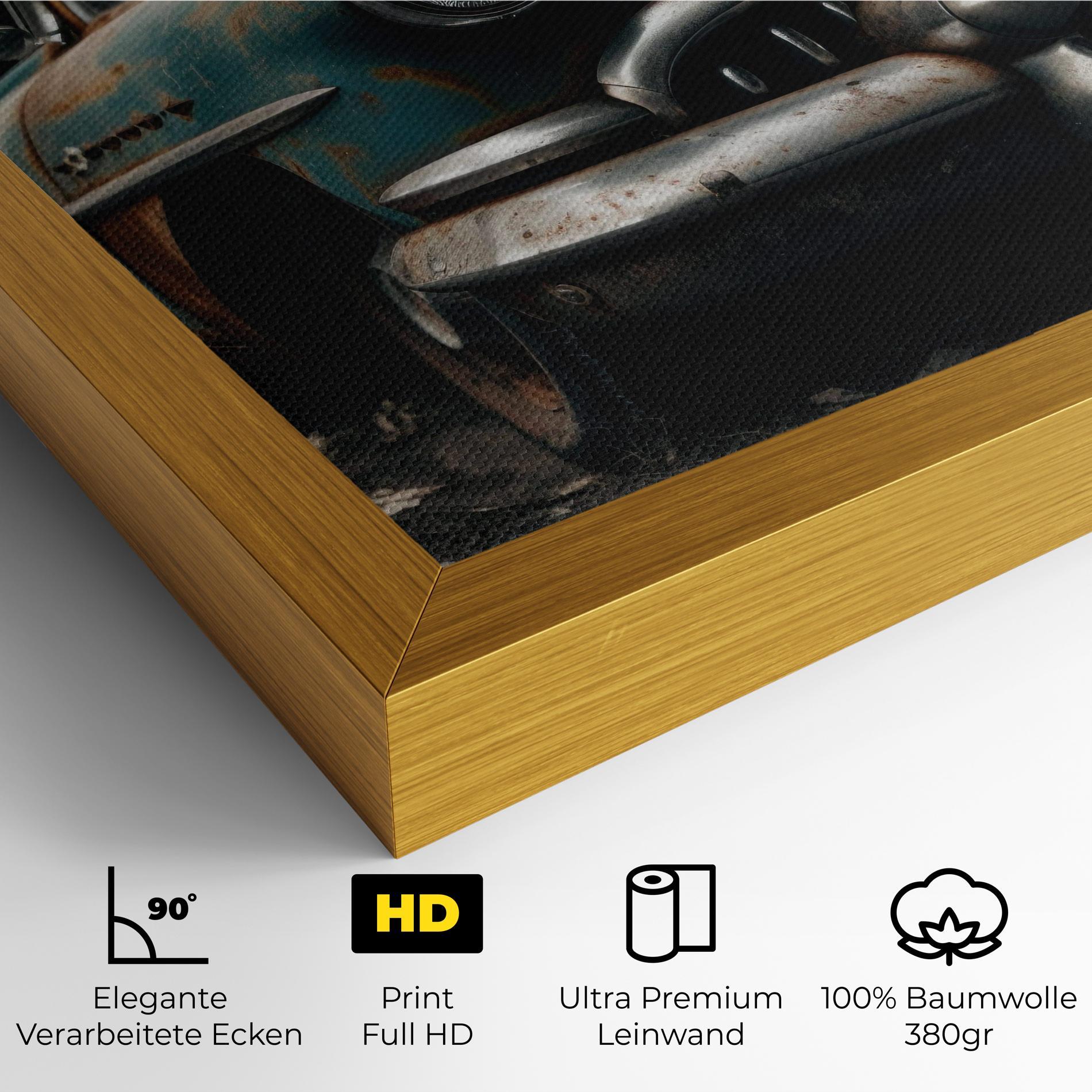 Leinwandbild Old Brown Car mockup 4