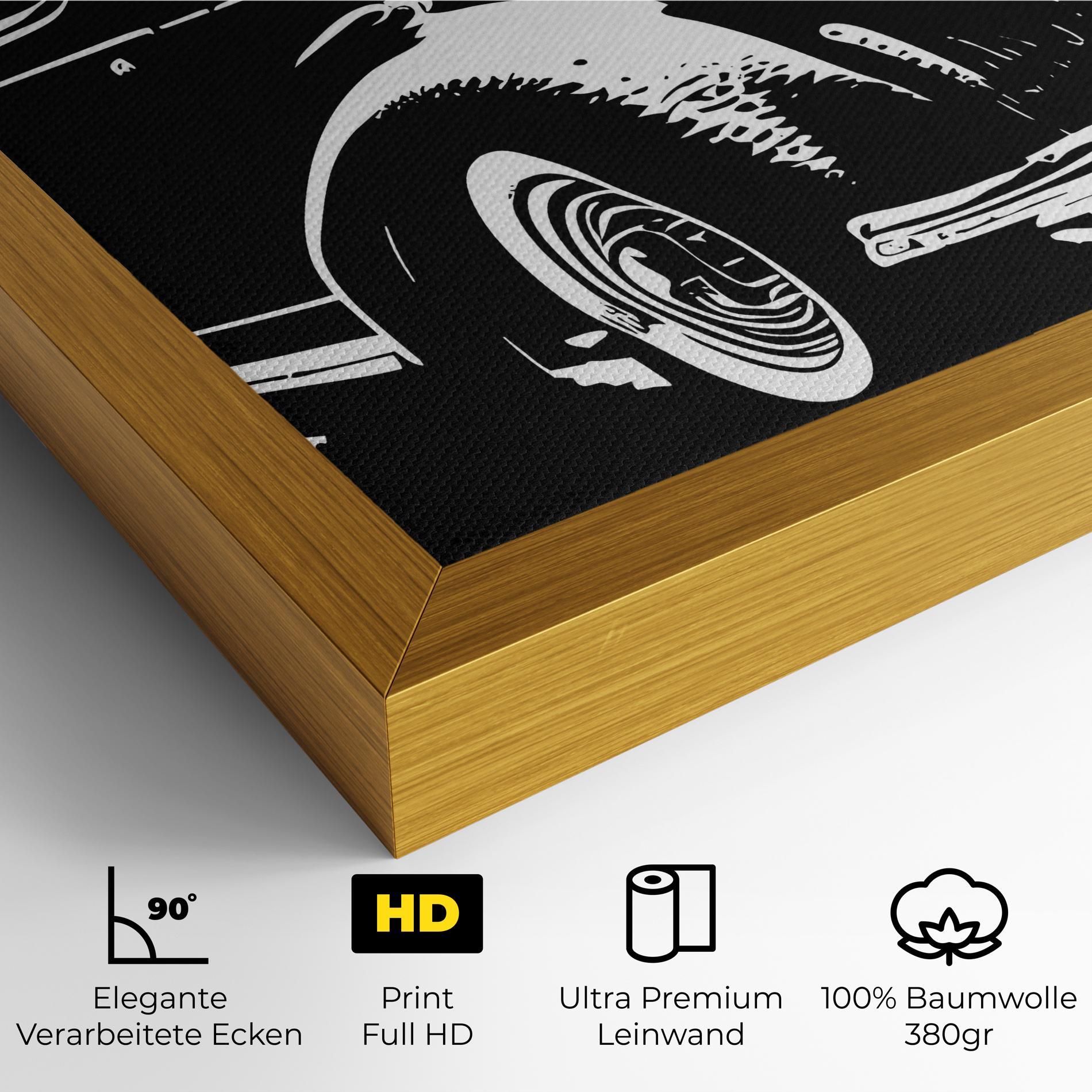 Leinwandbild Old Car Shilouette mockup 4