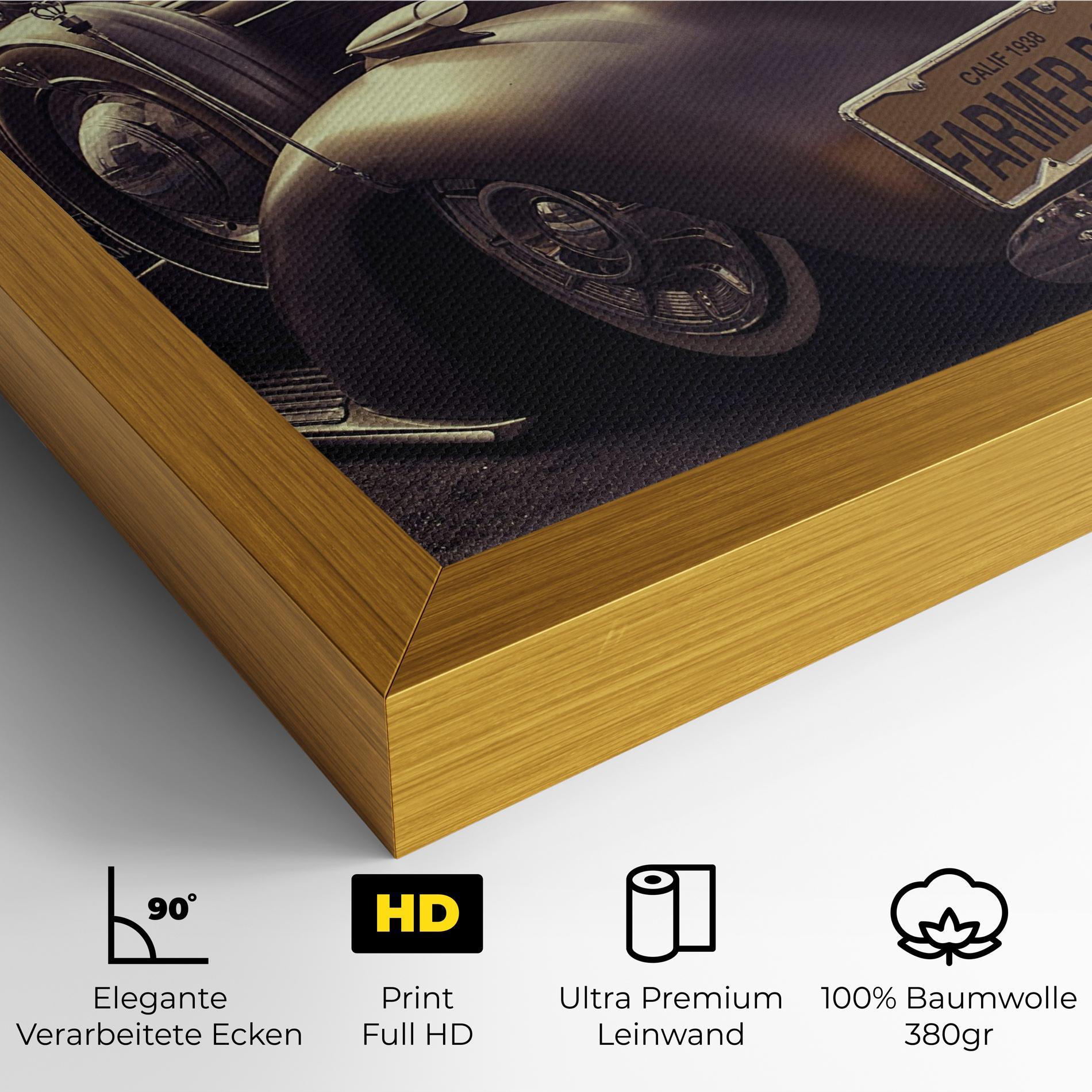Leinwandbild Old Classic Car mockup 4