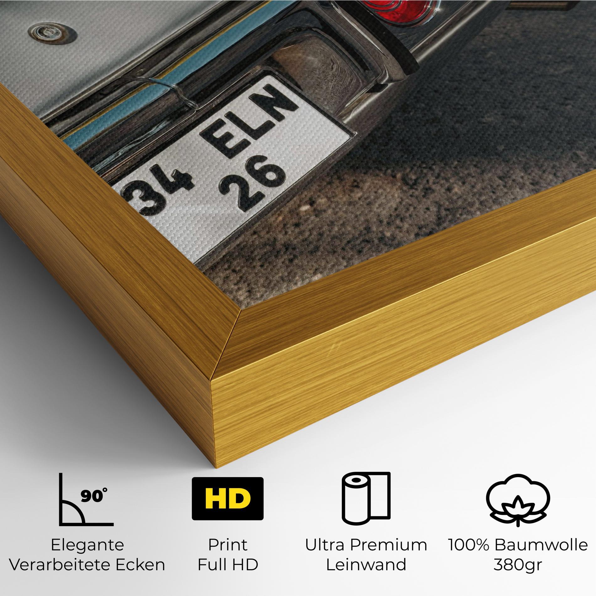 Leinwandbild Old Grey Car mockup 4