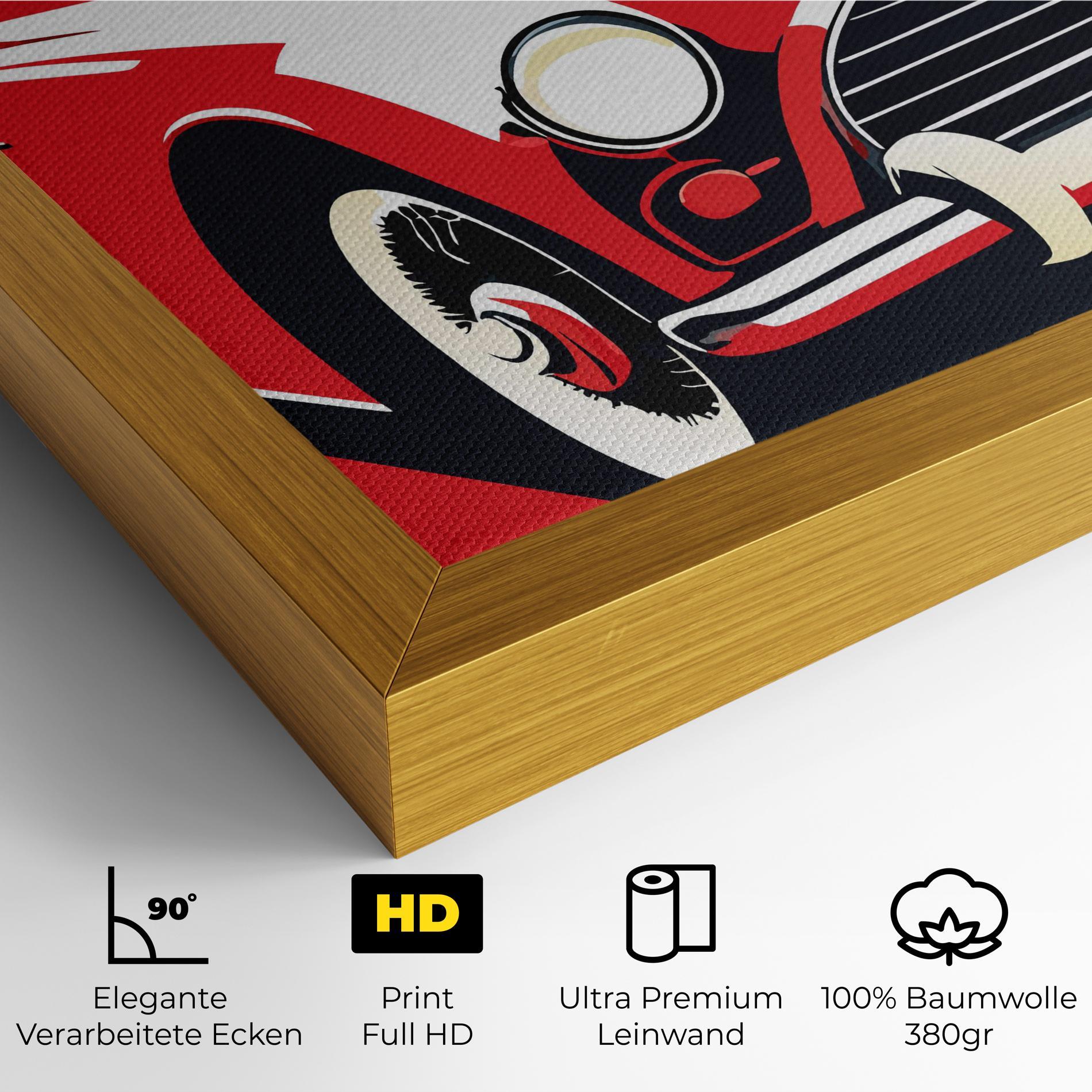 Leinwandbild Red Vintage Car mockup 4