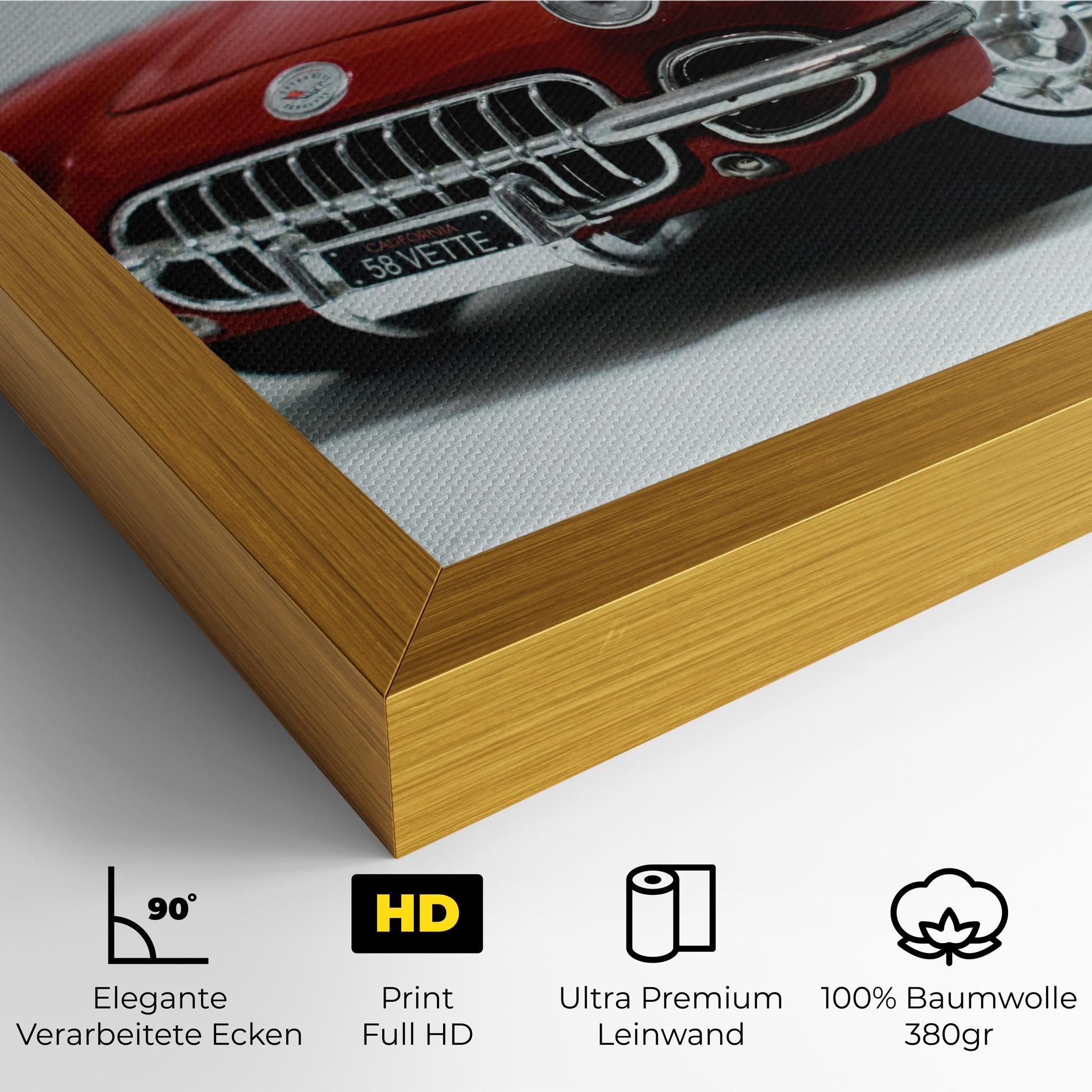 Vintage Red Car mockup 4