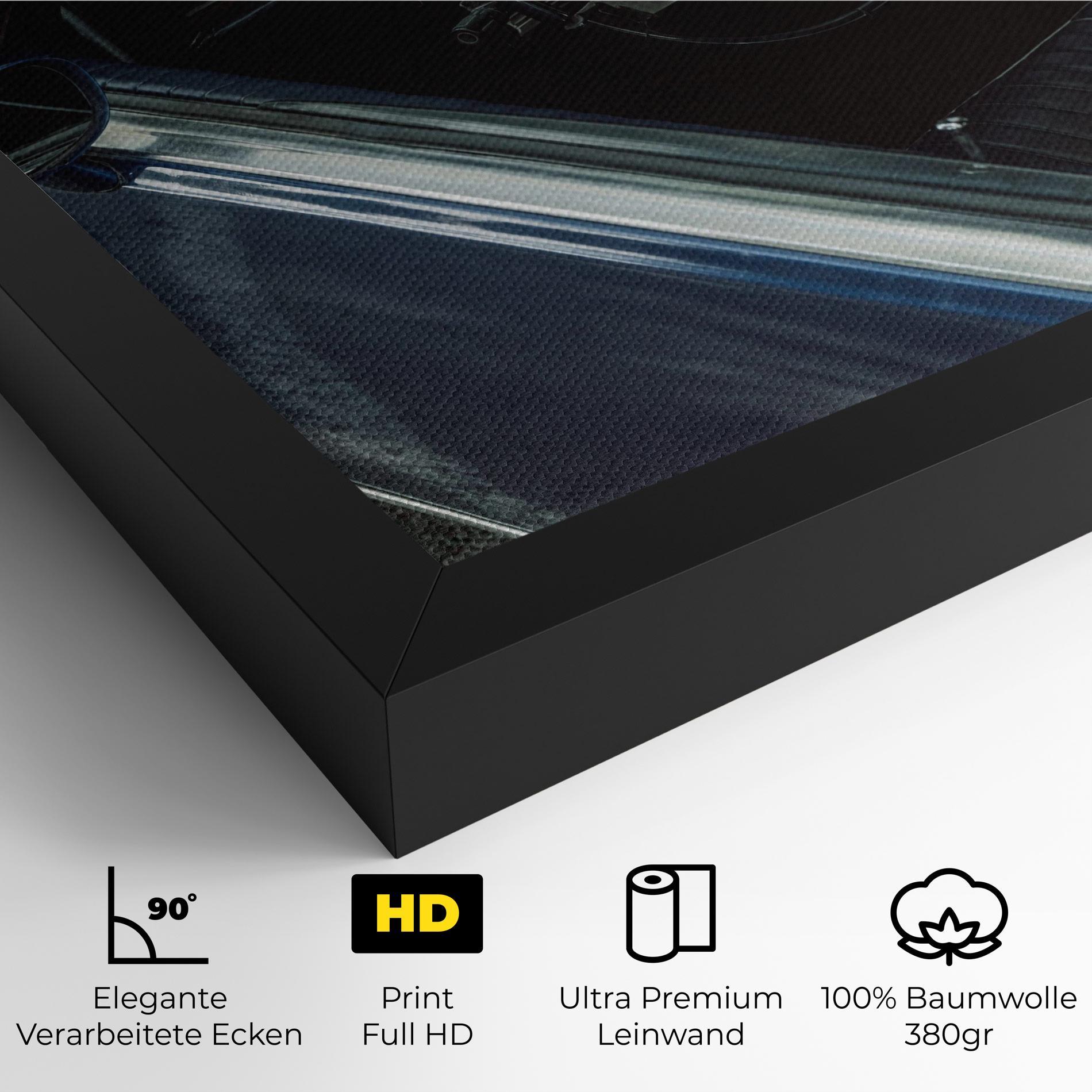 Leinwandbild Old Blue Car mockup 4