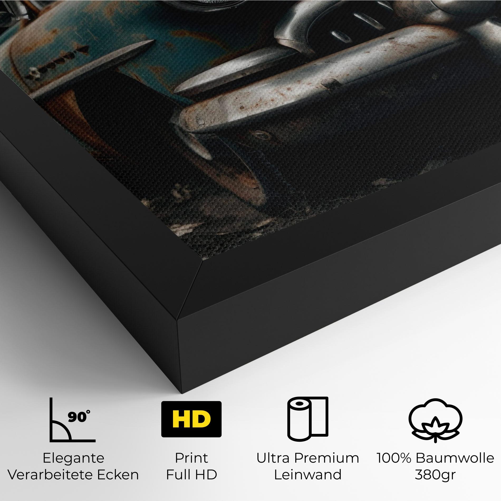 Leinwandbild Old Brown Car mockup 4