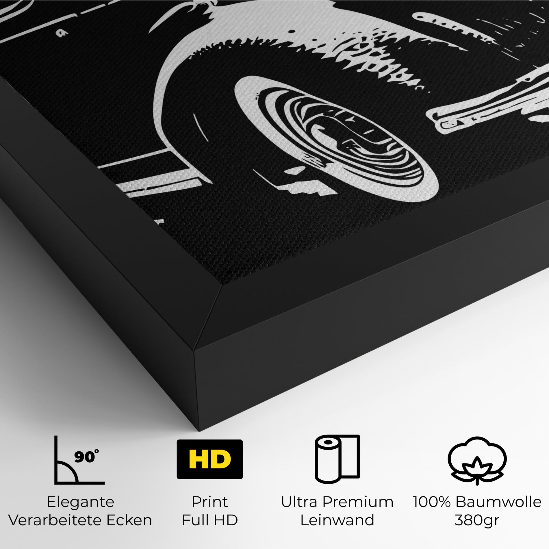 Leinwandbild Old Car Shilouette mockup 4