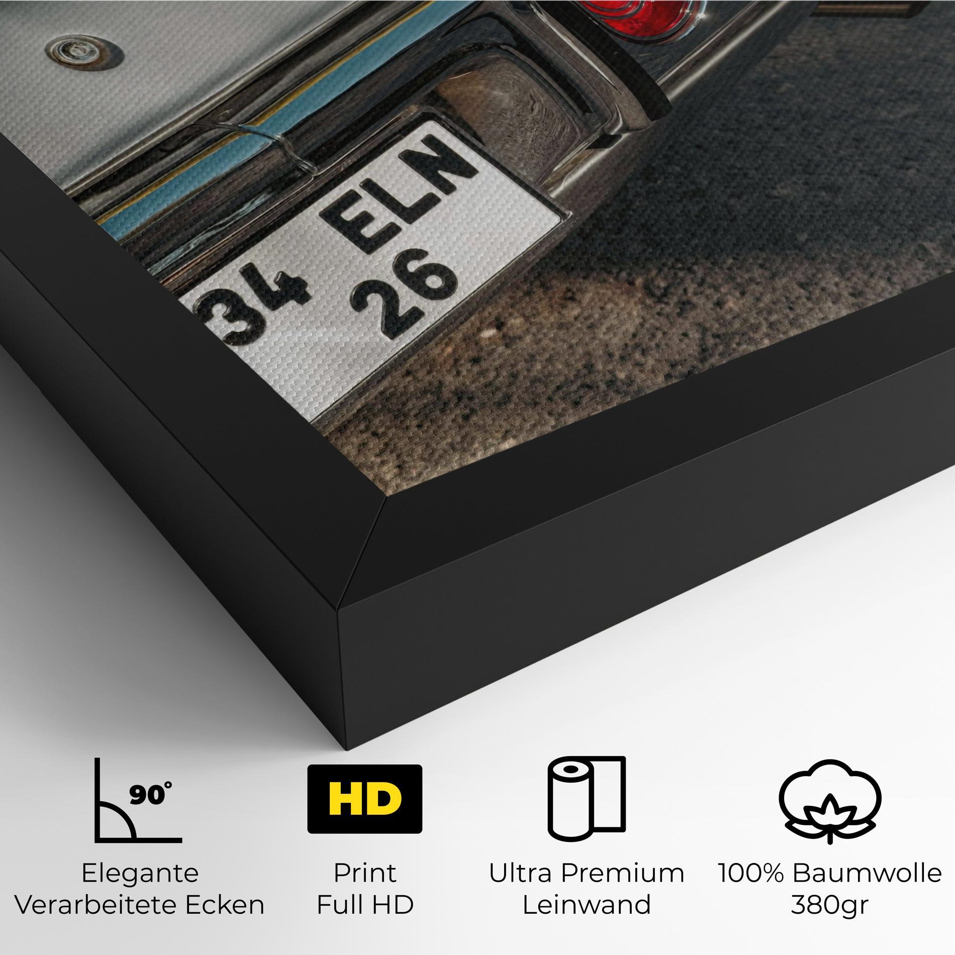 Leinwandbild Old Grey Car mockup 4