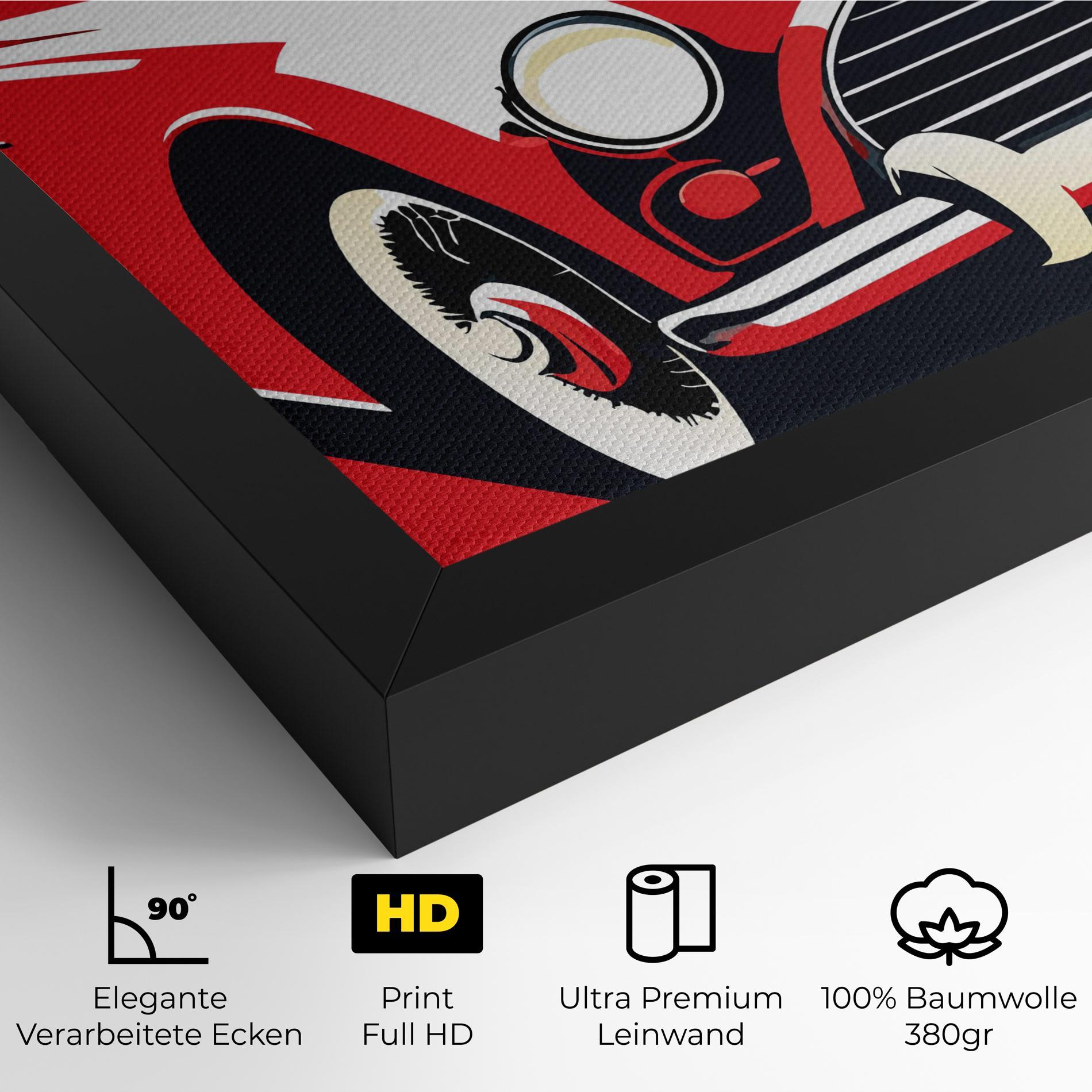 Leinwandbild Red Vintage Car mockup 4