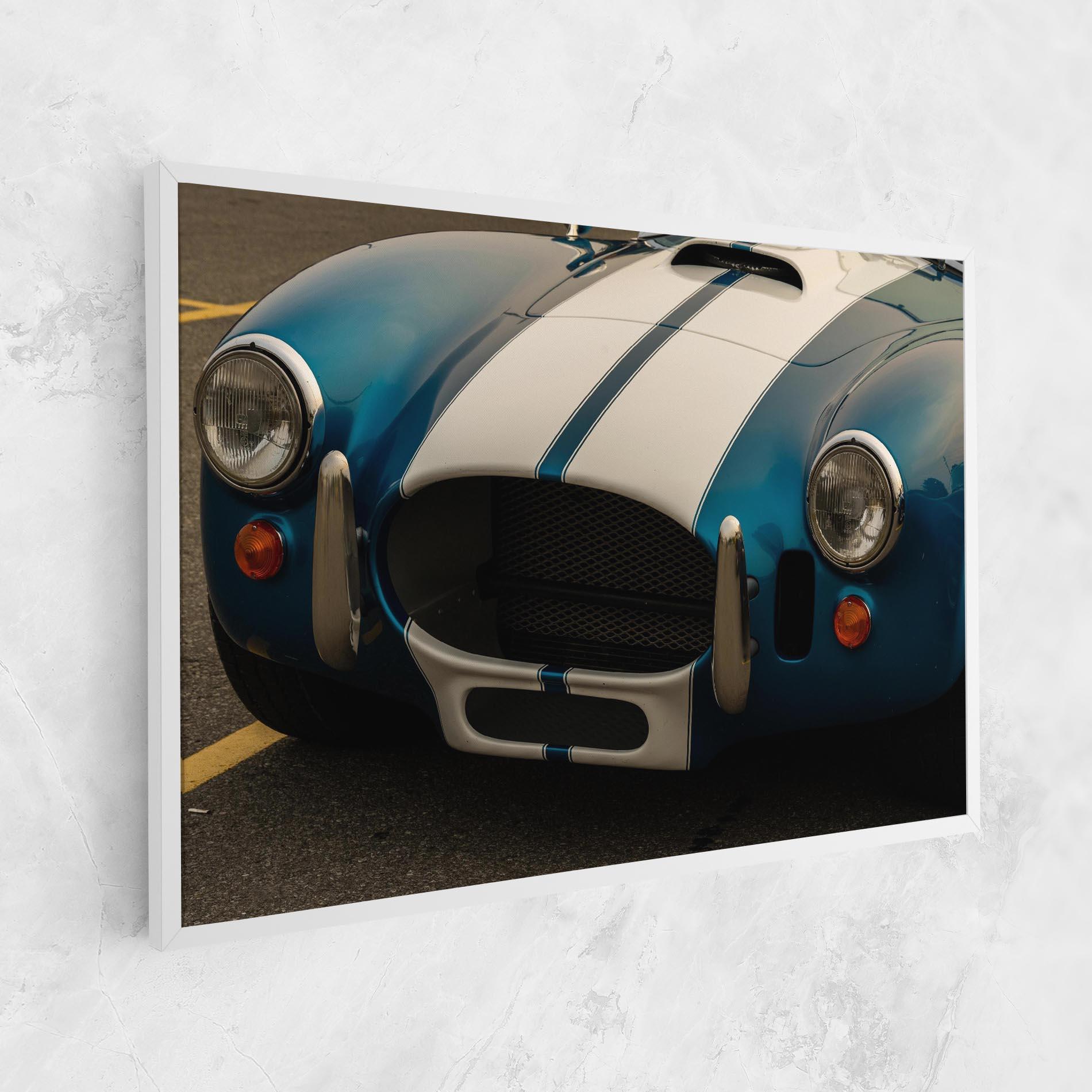 Leinwandbild Blue Vintage Car mockup 1