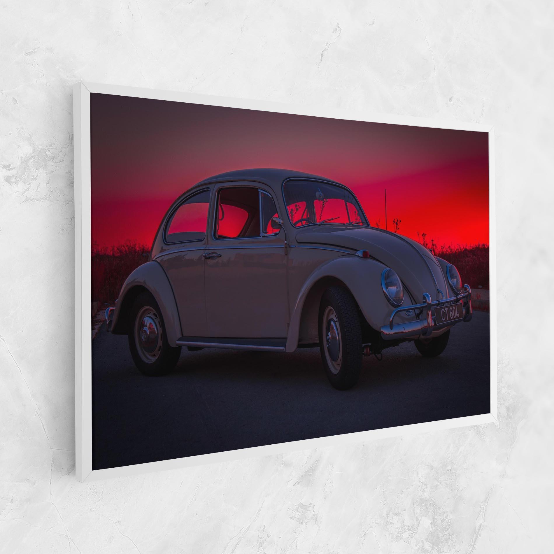 Leinwandbild Old Car Sunset mockup 1