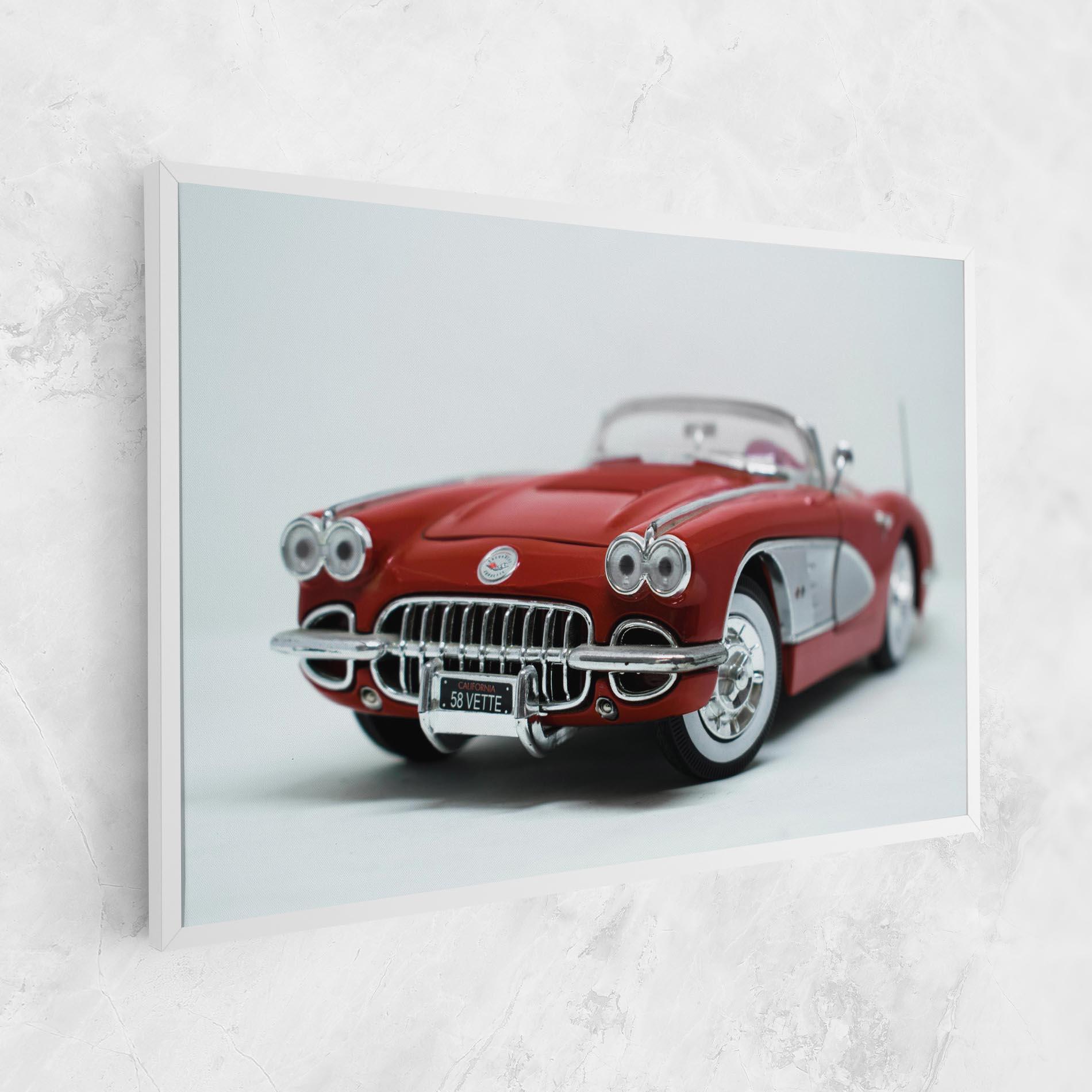 Leinwandbild Vintage Red Car mockup 1