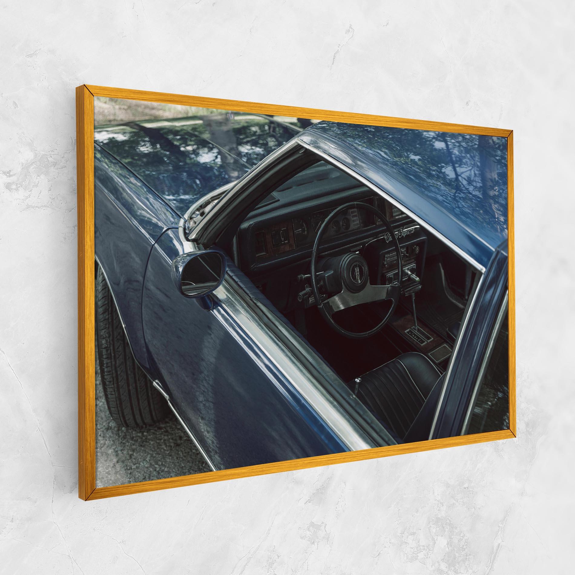 Leinwandbild Old Blue Car mockup 1