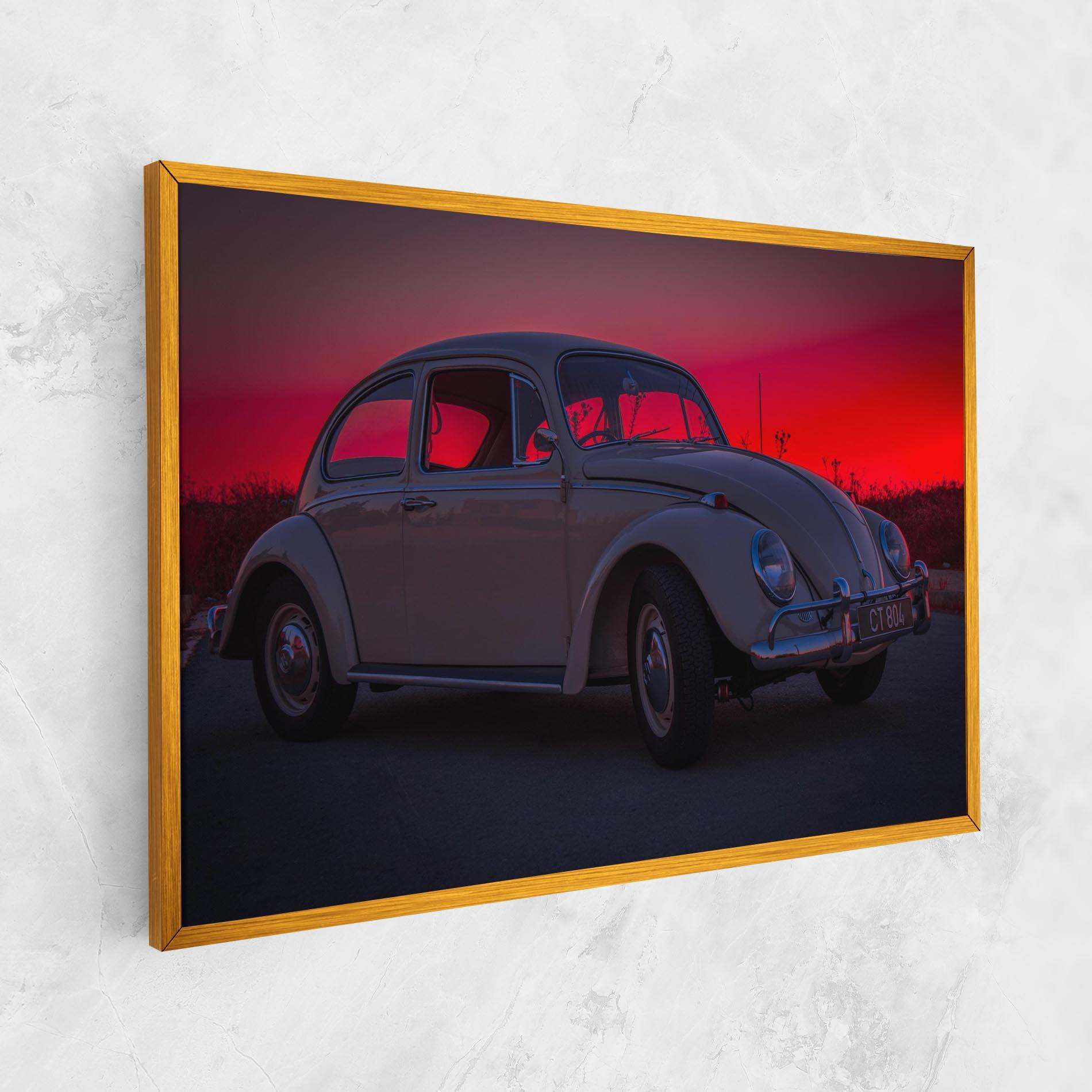 Leinwandbild Old Car Sunset mockup 1