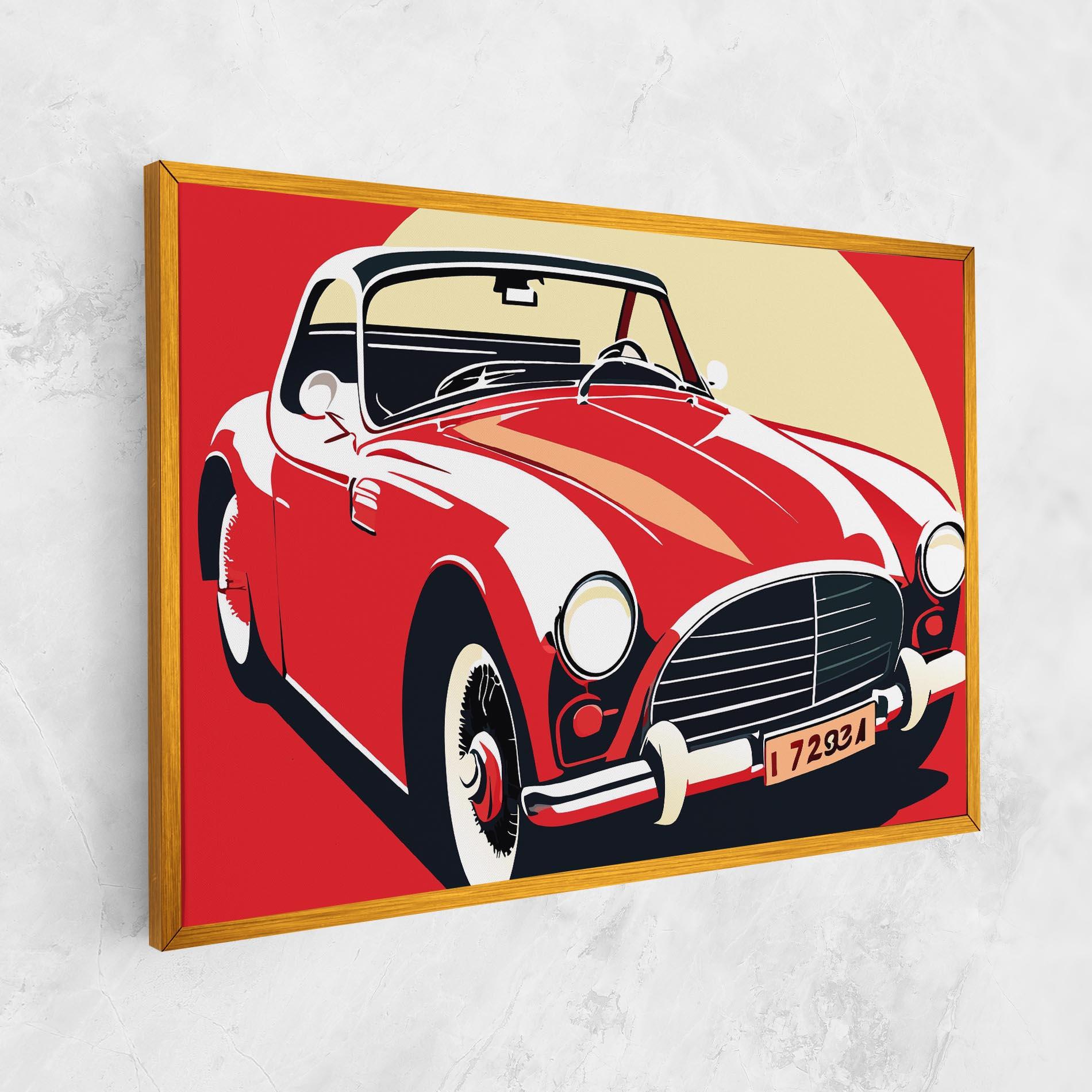 Leinwandbild Red Vintage Car mockup 1