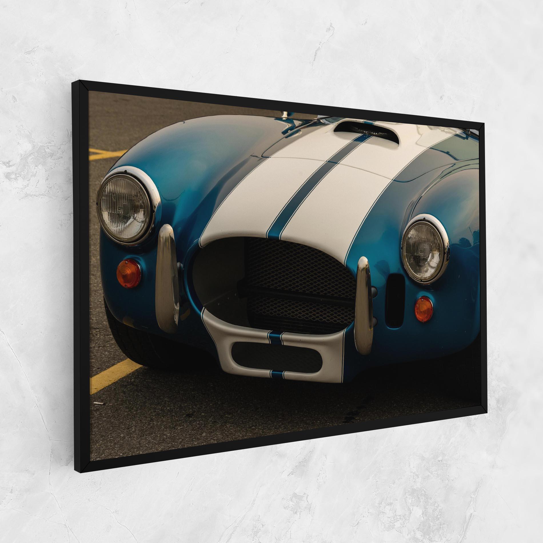 Leinwandbild Blue Vintage Car mockup 1