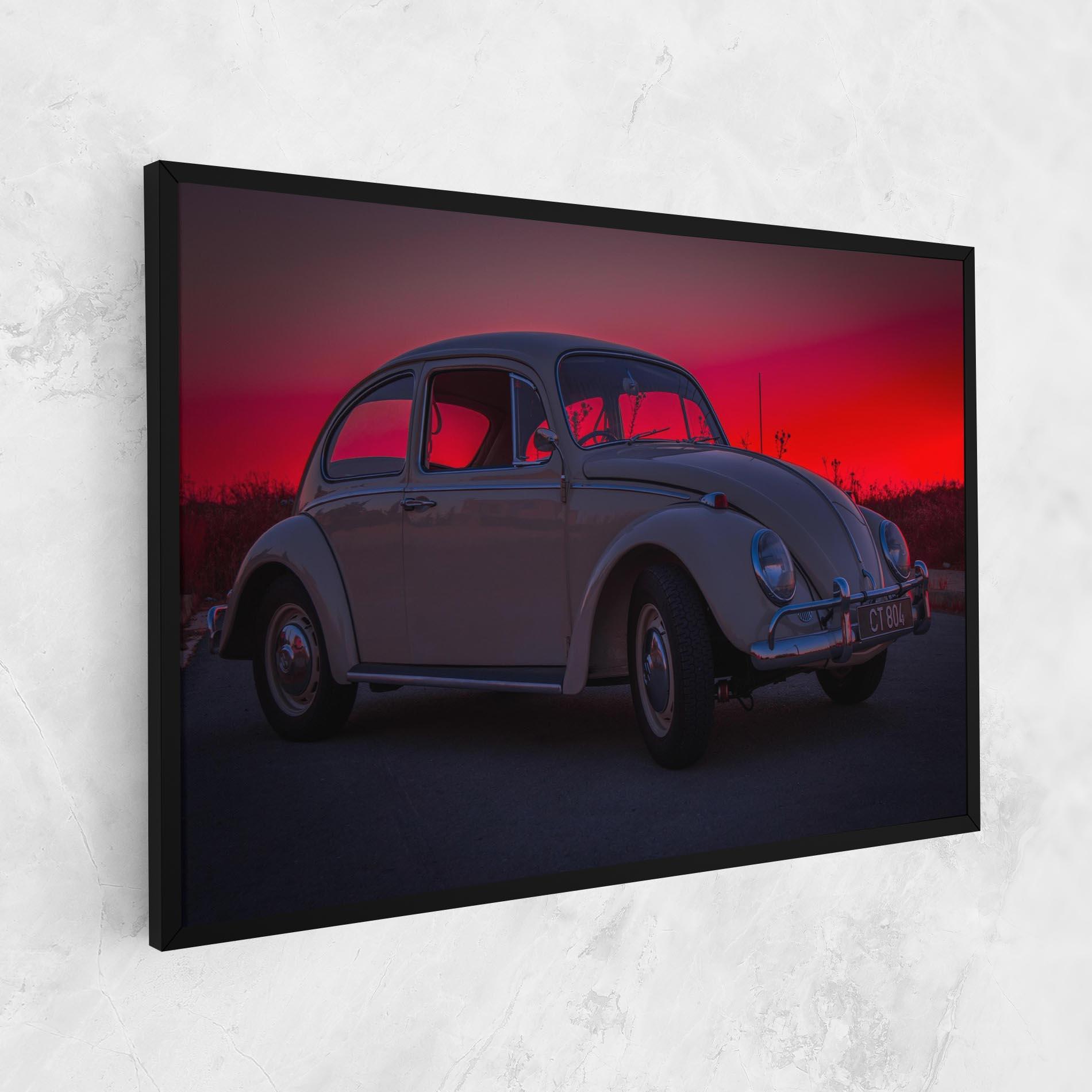 Leinwandbild Old Car Sunset mockup 1