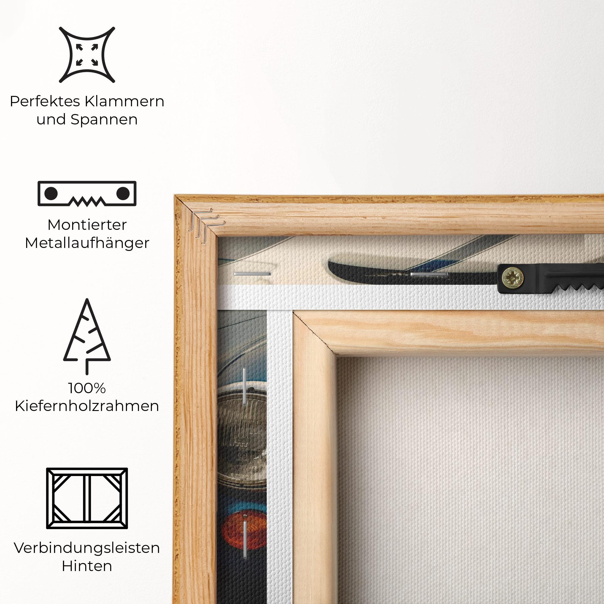 Leinwandbild Blue Vintage Car mockup 5