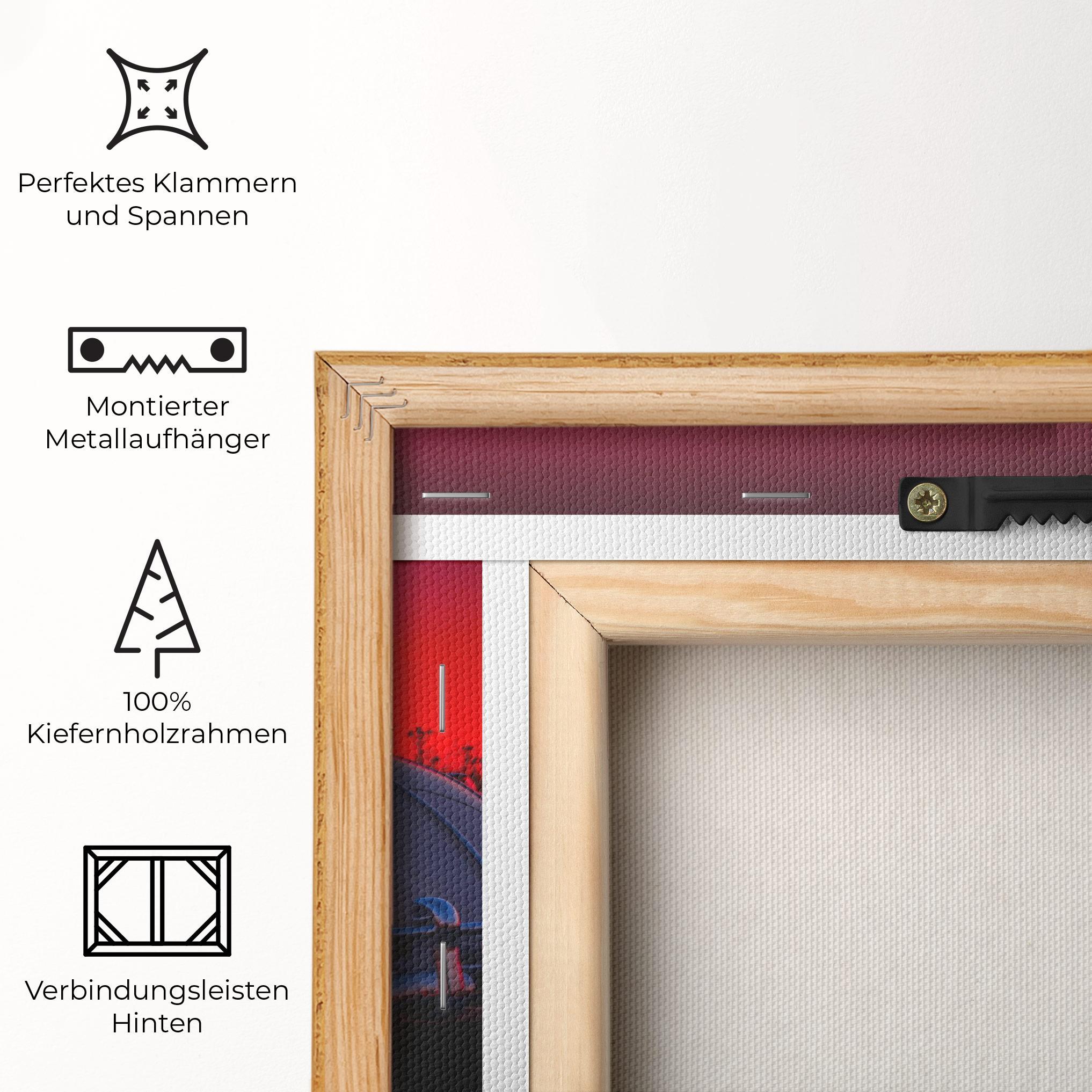 Leinwandbild Old Car Sunset mockup 5