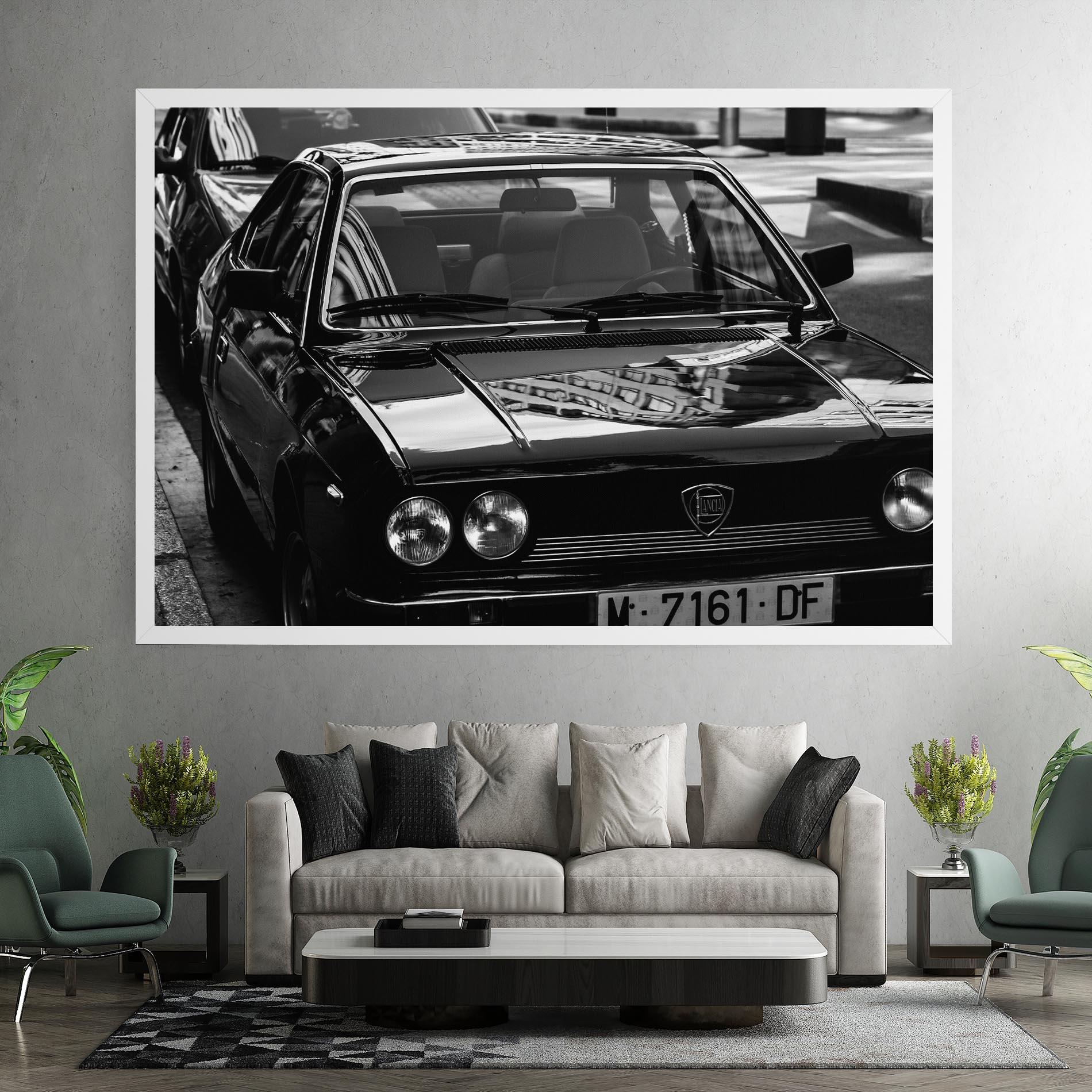 Leinwandbild Black Shiny Car mockup 7