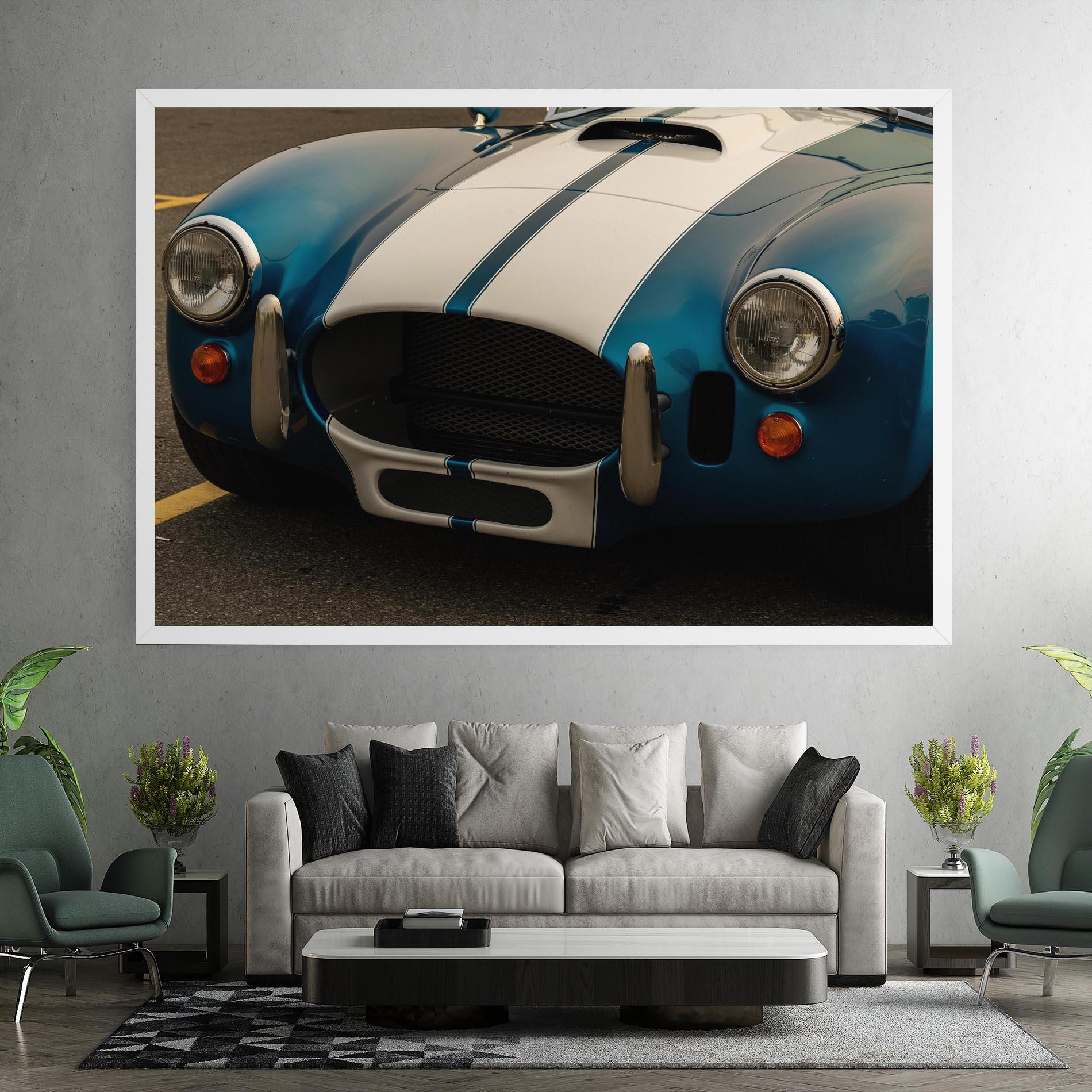 Leinwandbild Blue Vintage Car mockup 7