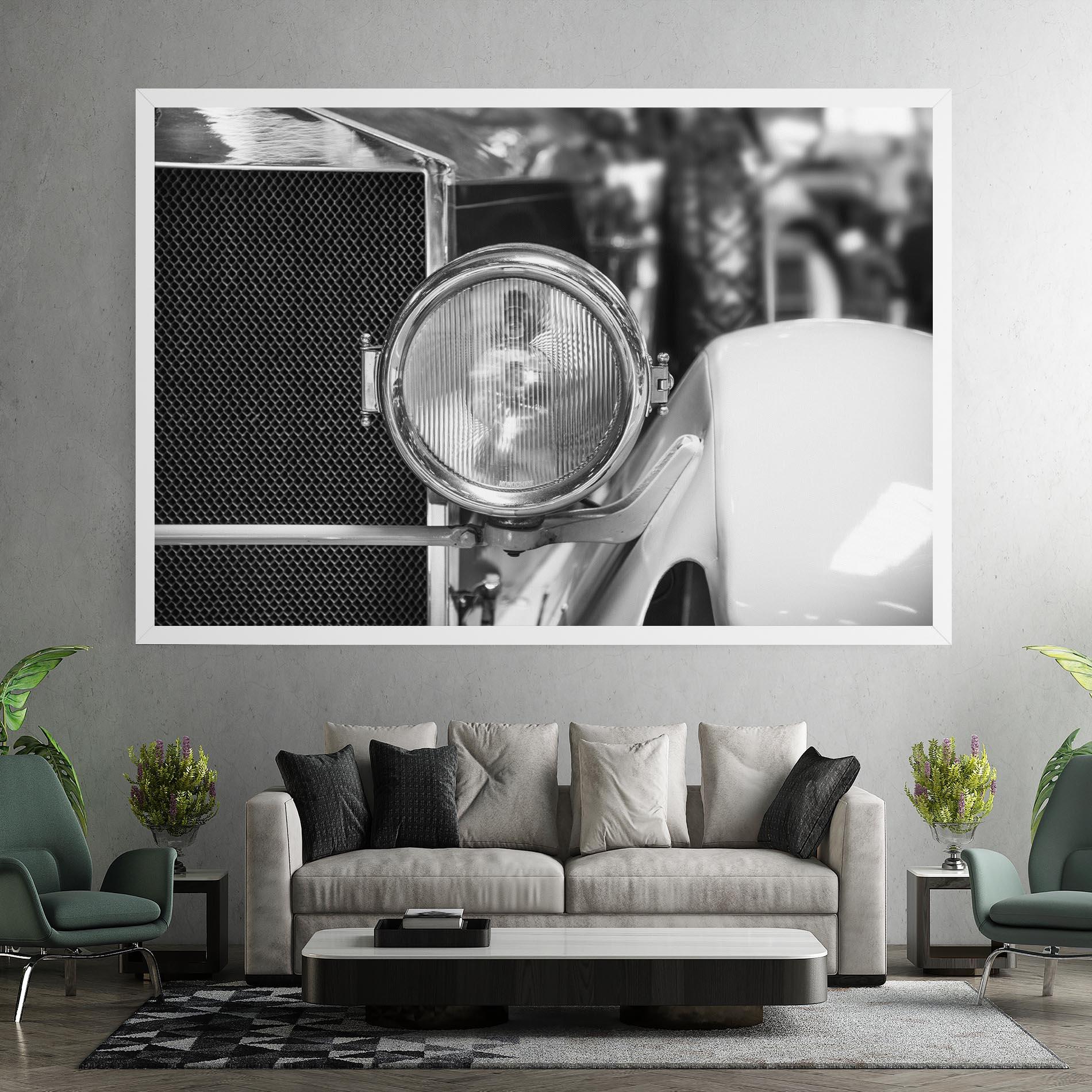 Leinwandbild Closeup Grey Car mockup 7