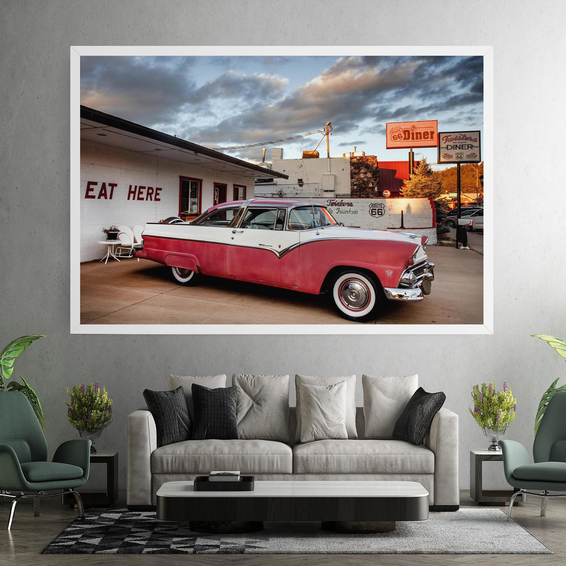 Leinwandbild Cloud Old Car mockup 7