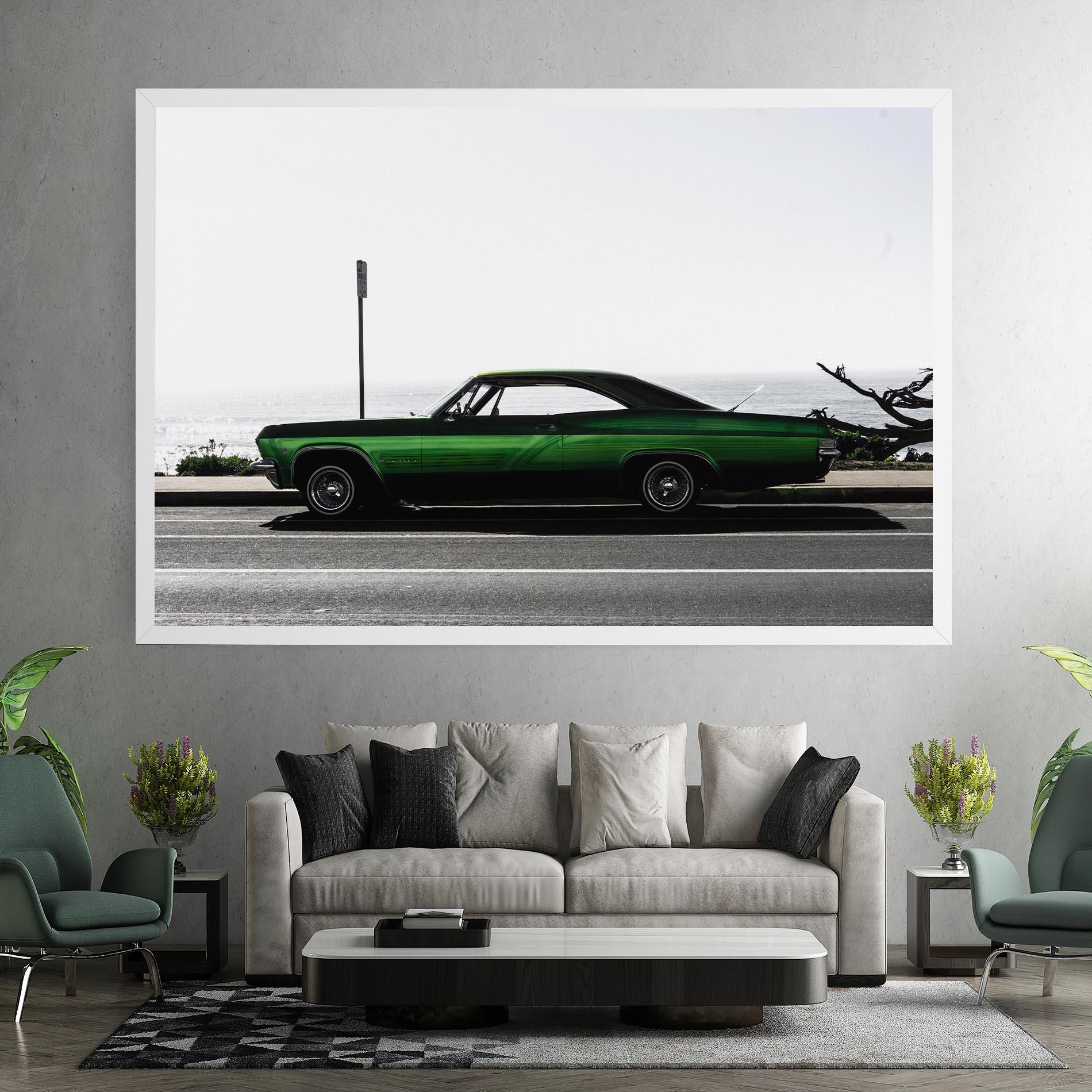 Leinwandbild Nice Green Car mockup 7