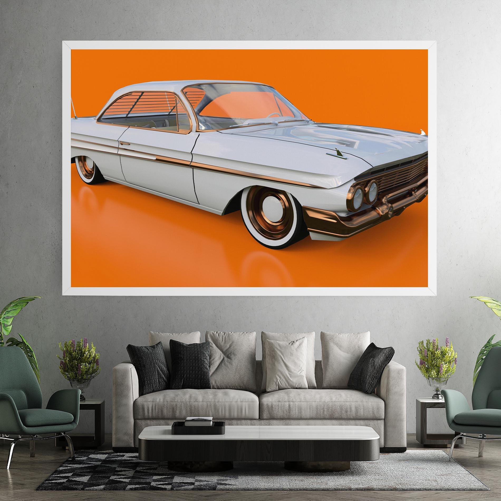 Leinwandbild Old American Car mockup 7