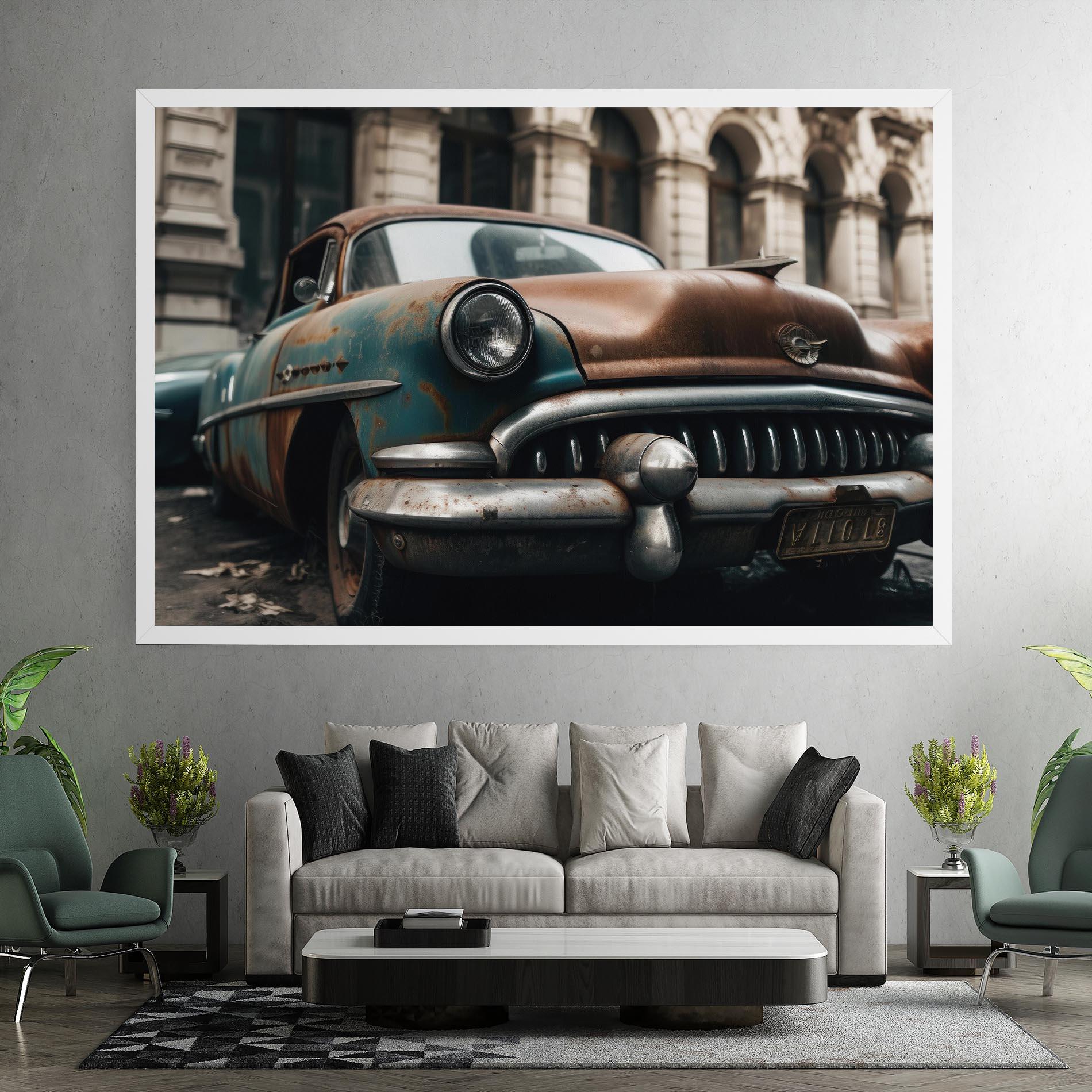 Leinwandbild Old Brown Car mockup 7