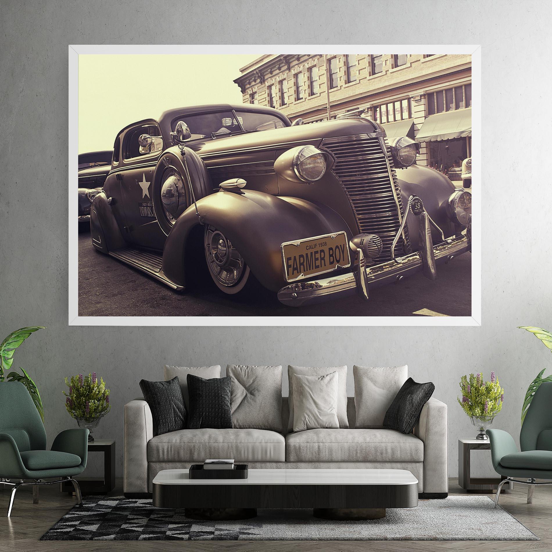 Leinwandbild Old Classic Car mockup 7