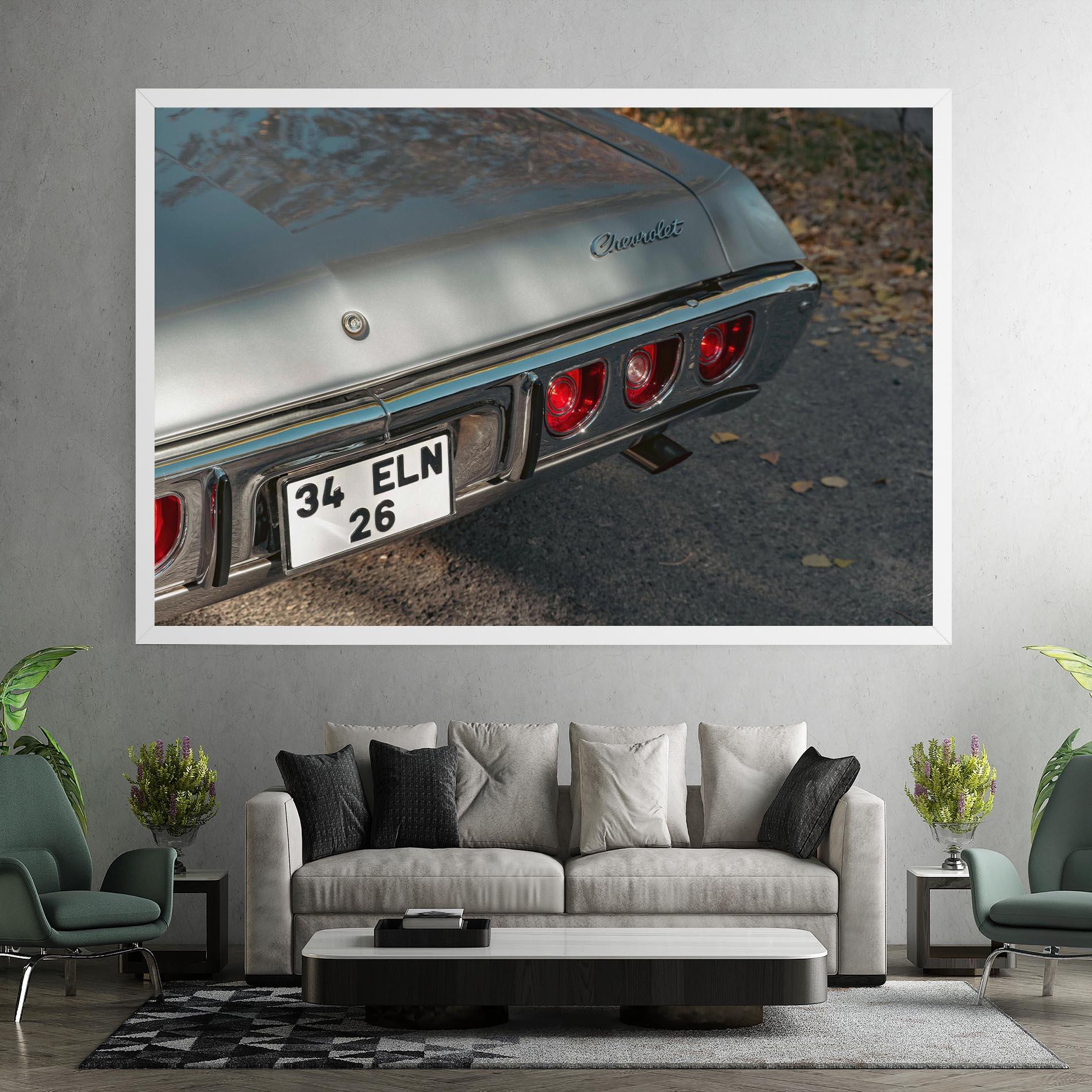 Leinwandbild Old Grey Car mockup 7