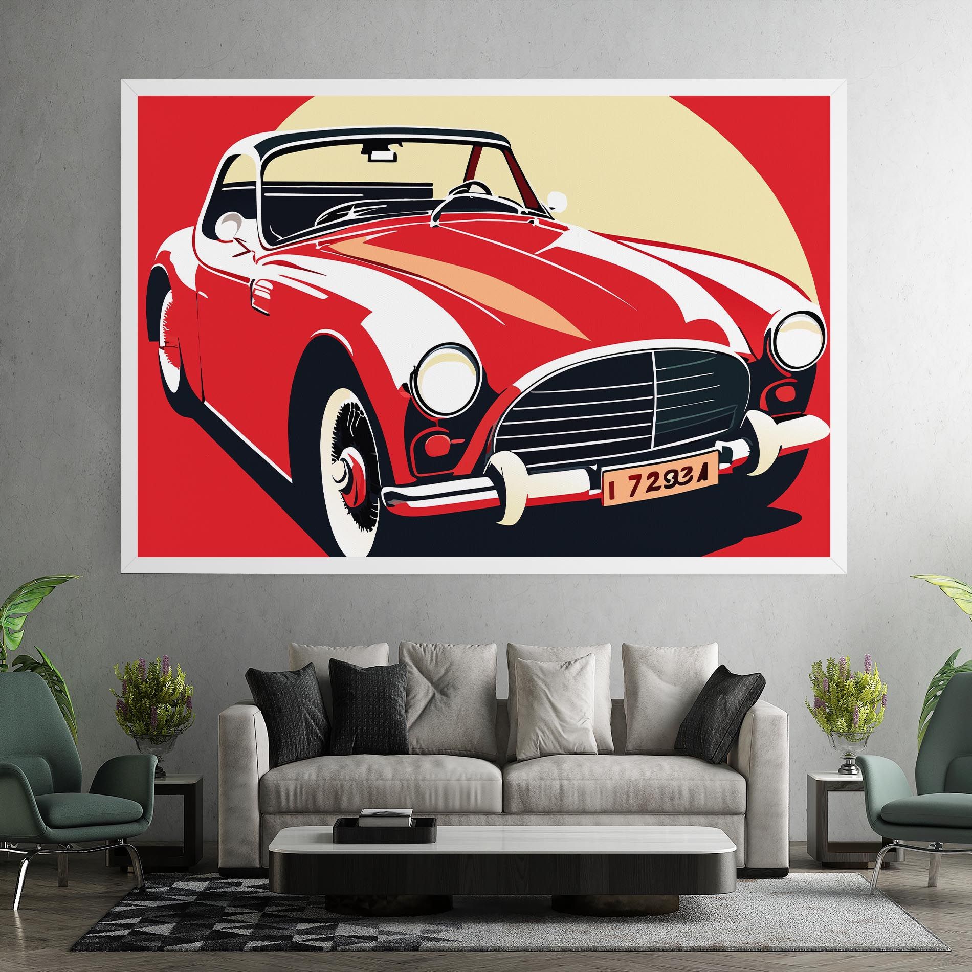 Red Vintage Car mockup 7