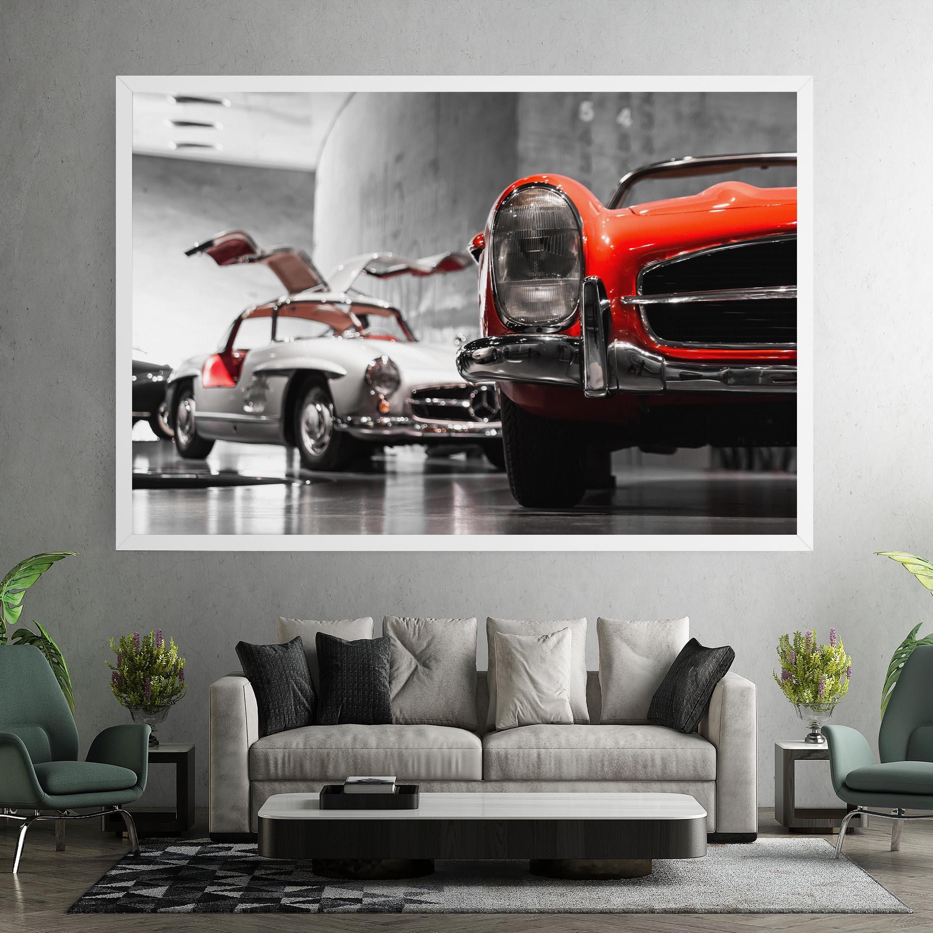 Leinwandbild Vintage Red White mockup 7