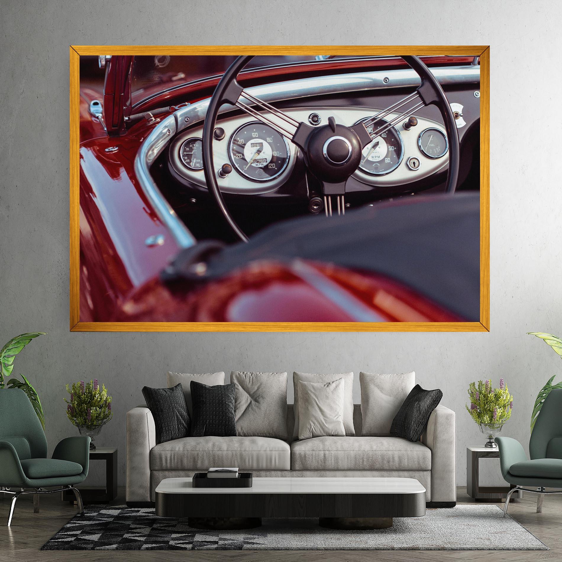 Leinwandbild Classic Red Car mockup 7