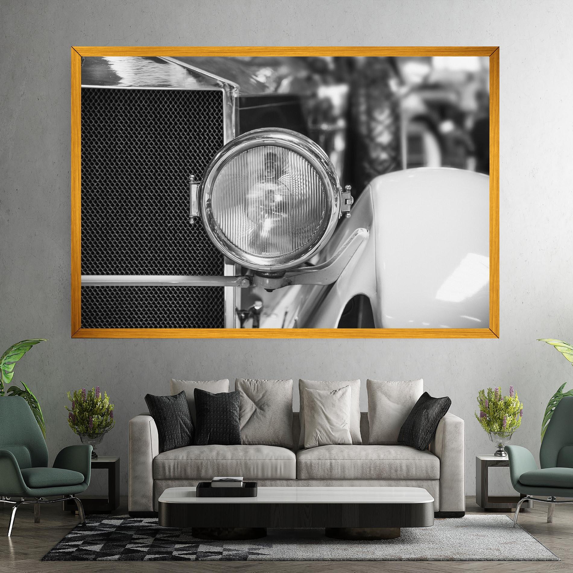 Leinwandbild Closeup Grey Car mockup 7