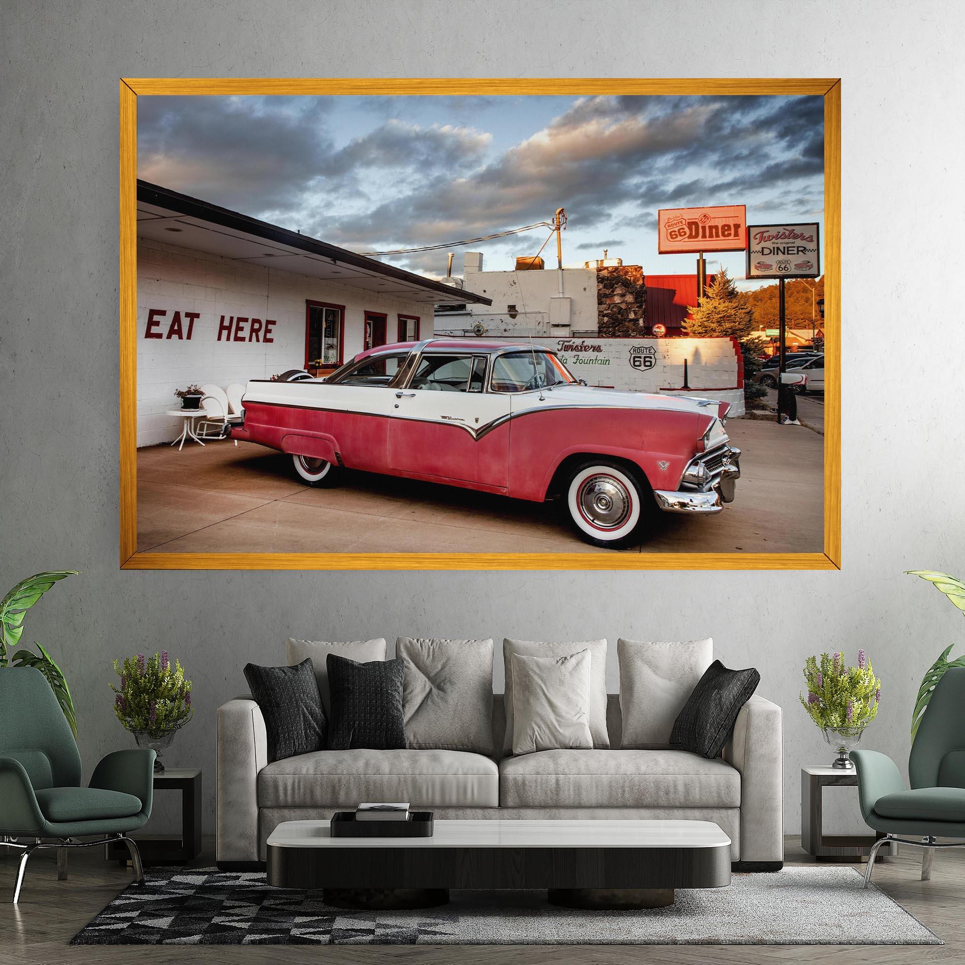 Leinwandbild Cloud Old Car mockup 7