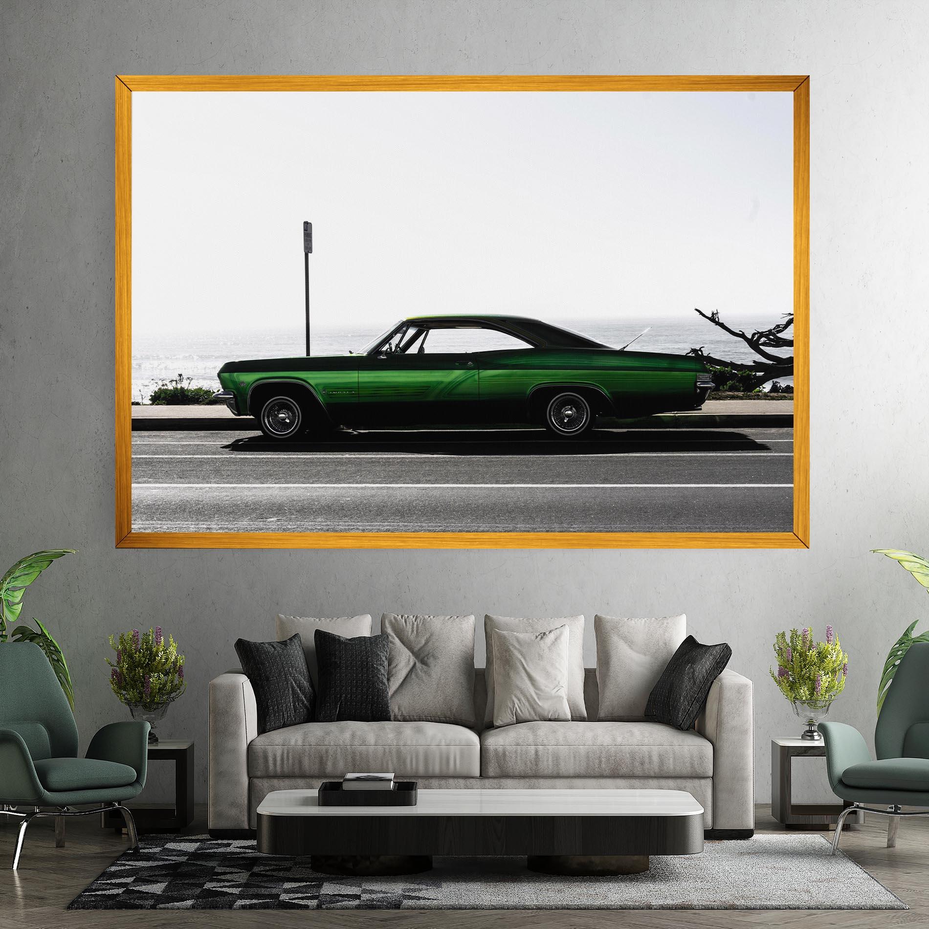 Leinwandbild Nice Green Car mockup 7