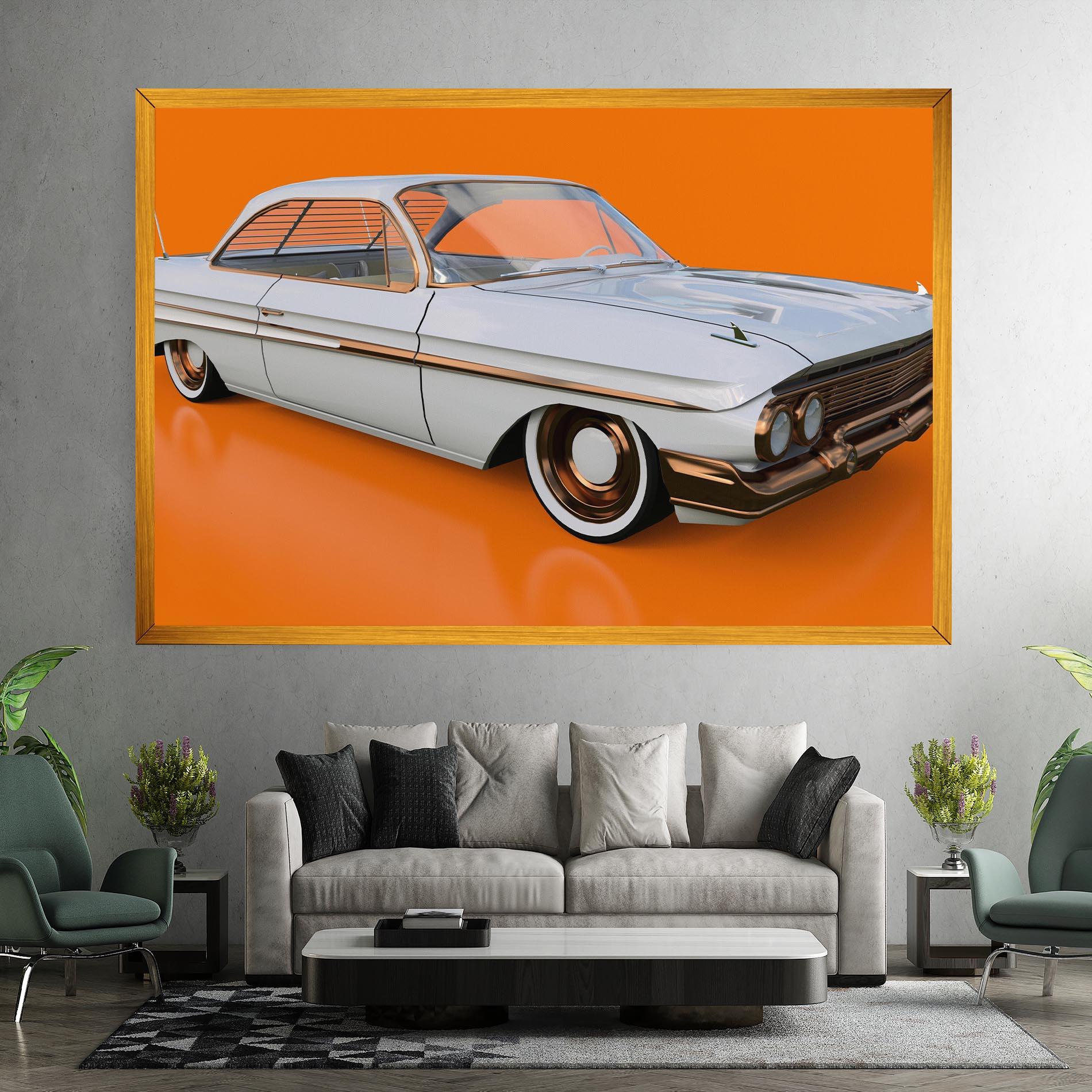 Leinwandbild Old American Car mockup 7