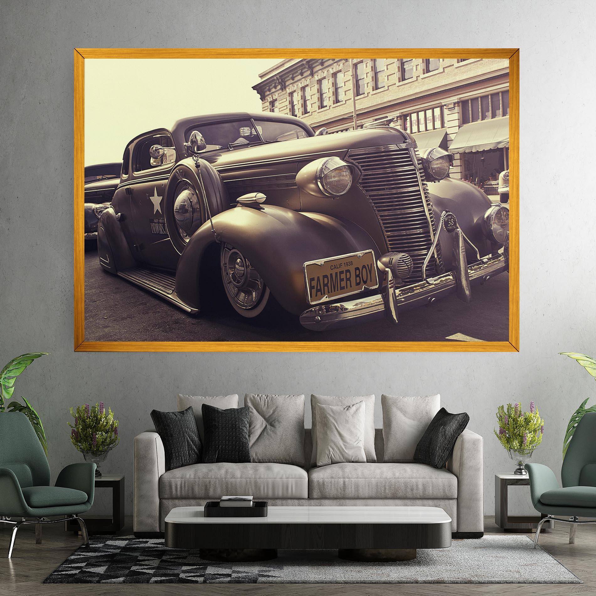 Leinwandbild Old Classic Car mockup 7