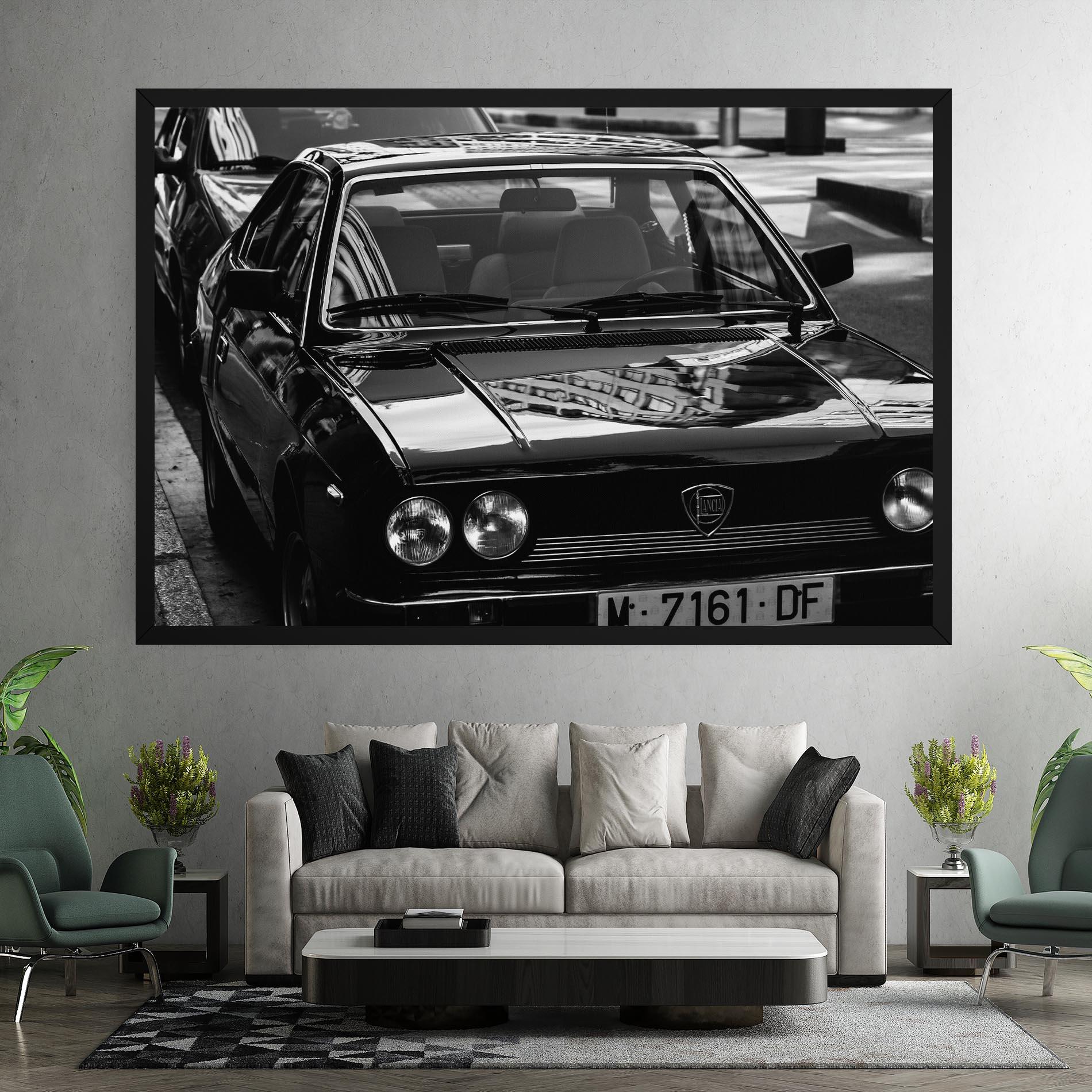 Leinwandbild Black Shiny Car mockup 7