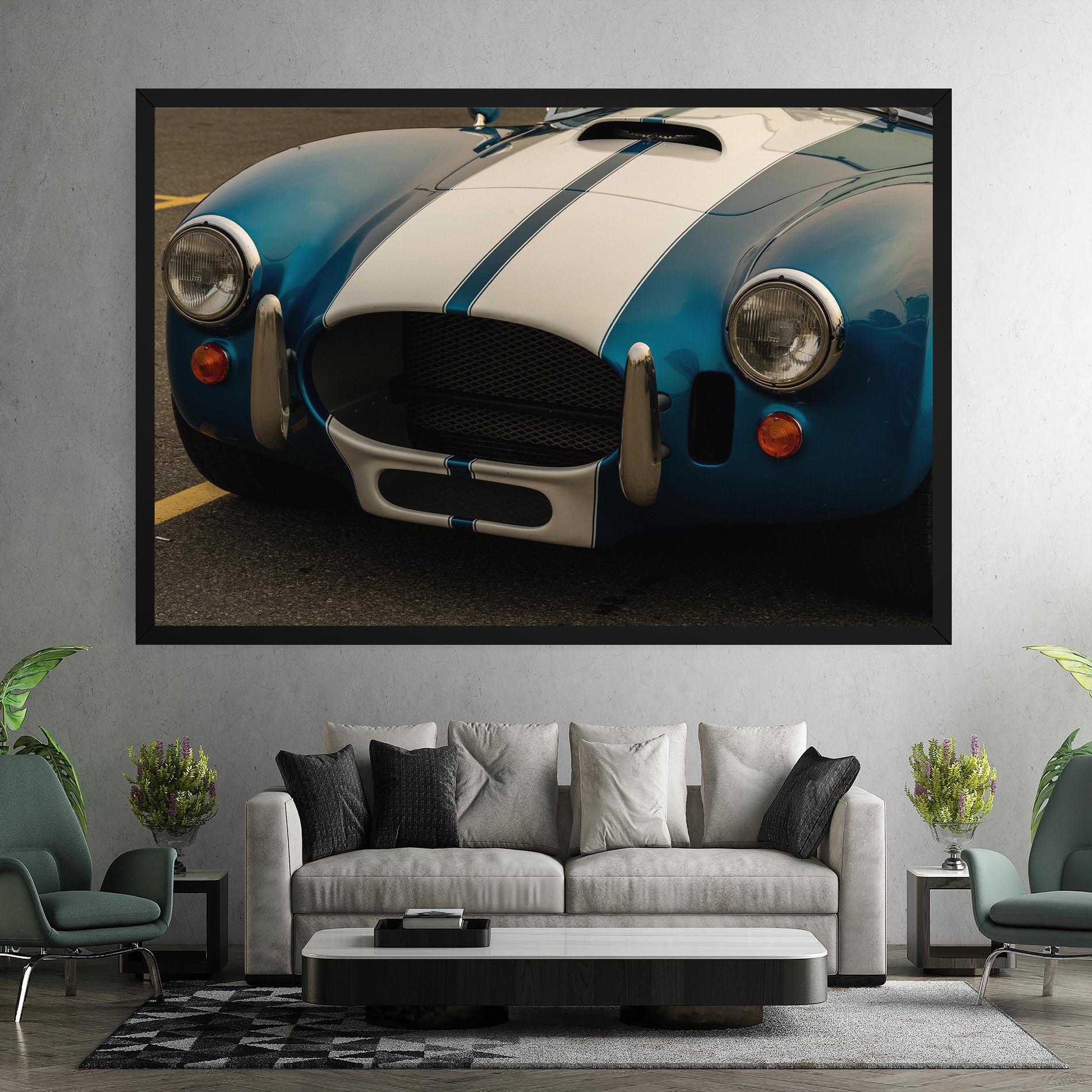 Leinwandbild Blue Vintage Car mockup 7