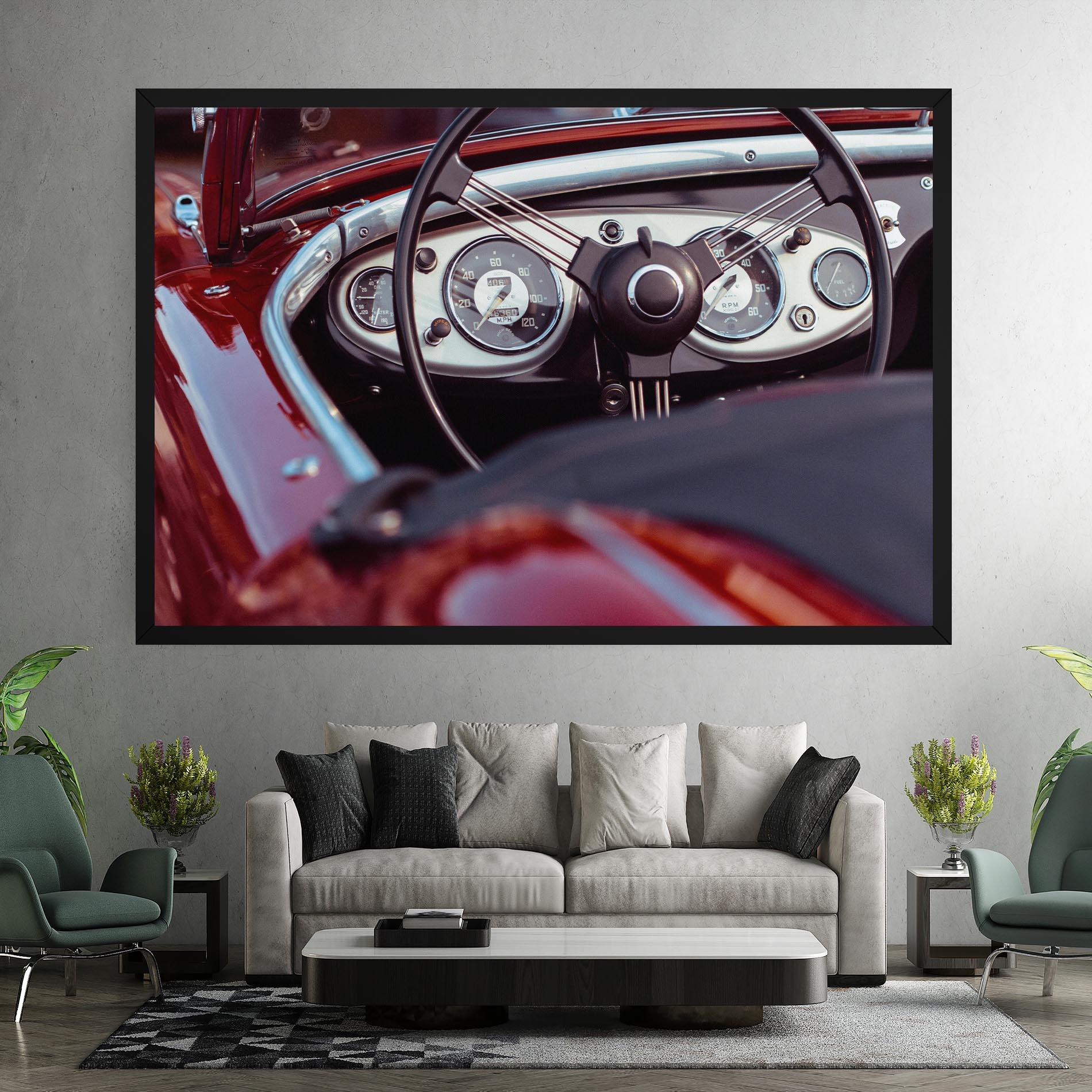 Leinwandbild Classic Red Car mockup 7