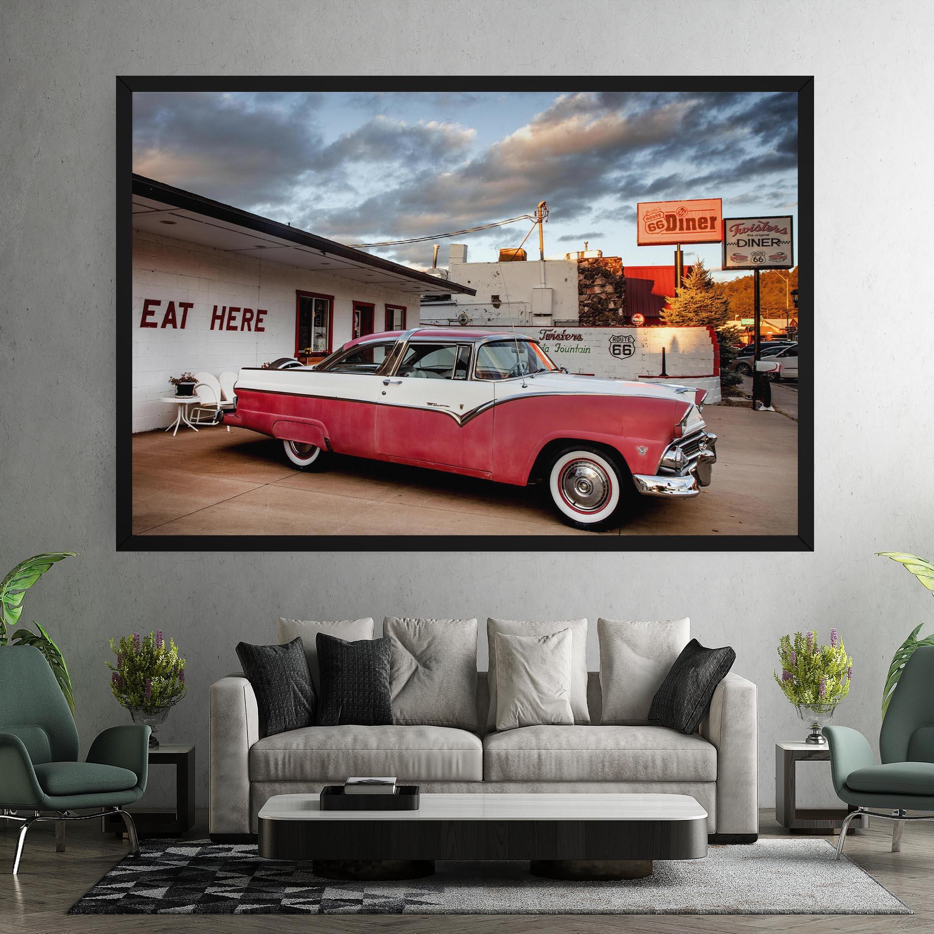 Leinwandbild Cloud Old Car mockup 7
