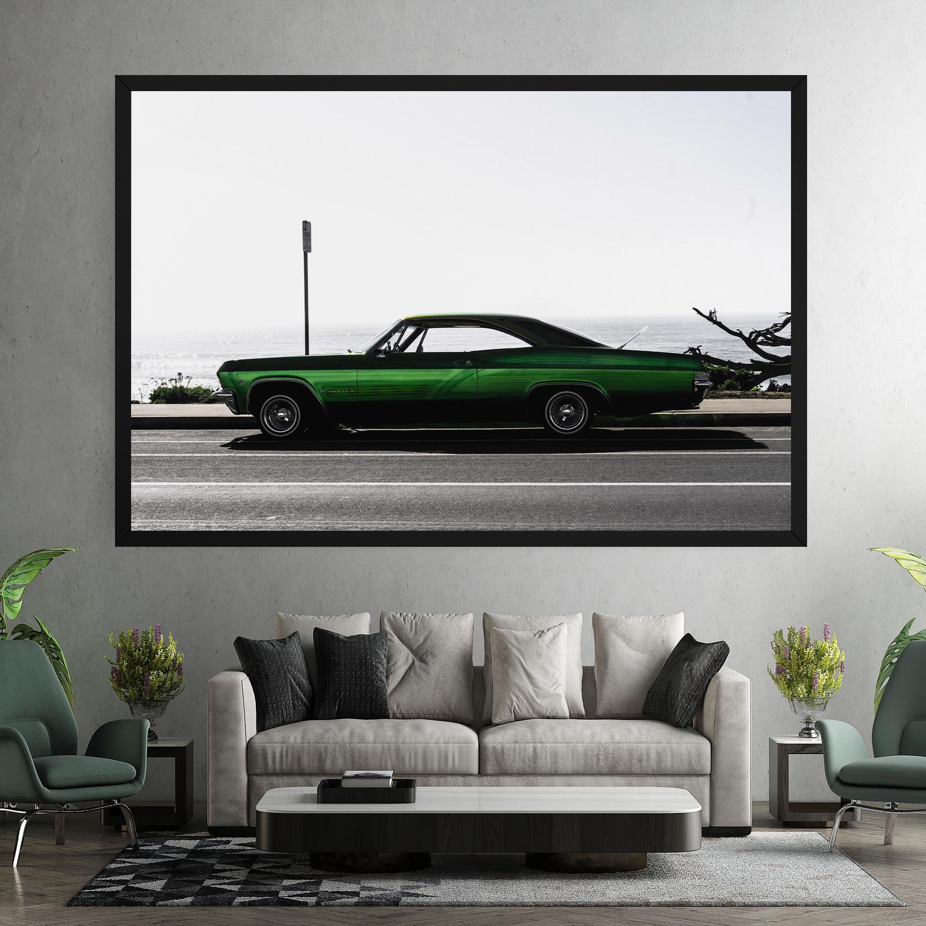 Leinwandbild Nice Green Car mockup 7