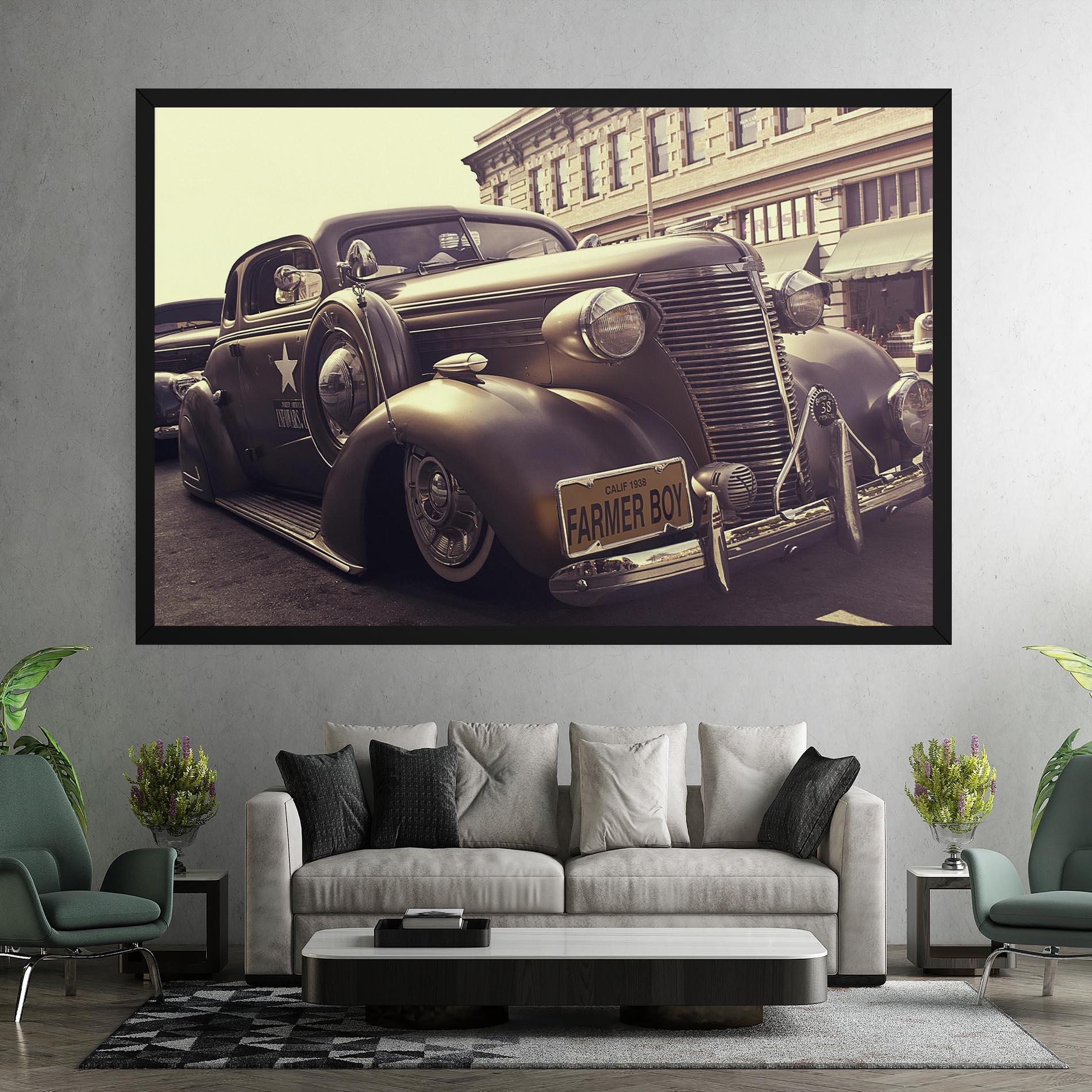 Leinwandbild Old Classic Car mockup 7