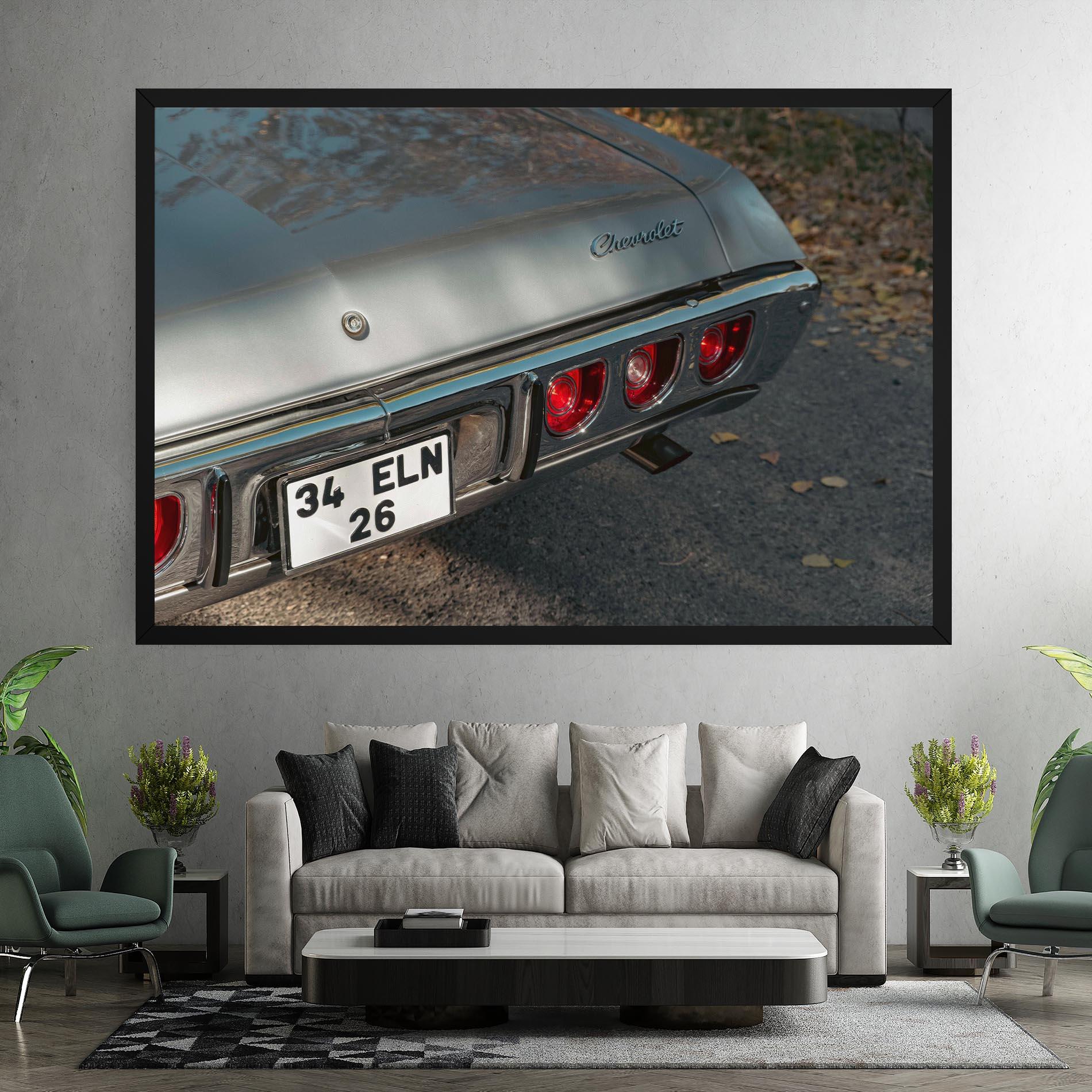 Leinwandbild Old Grey Car mockup 7