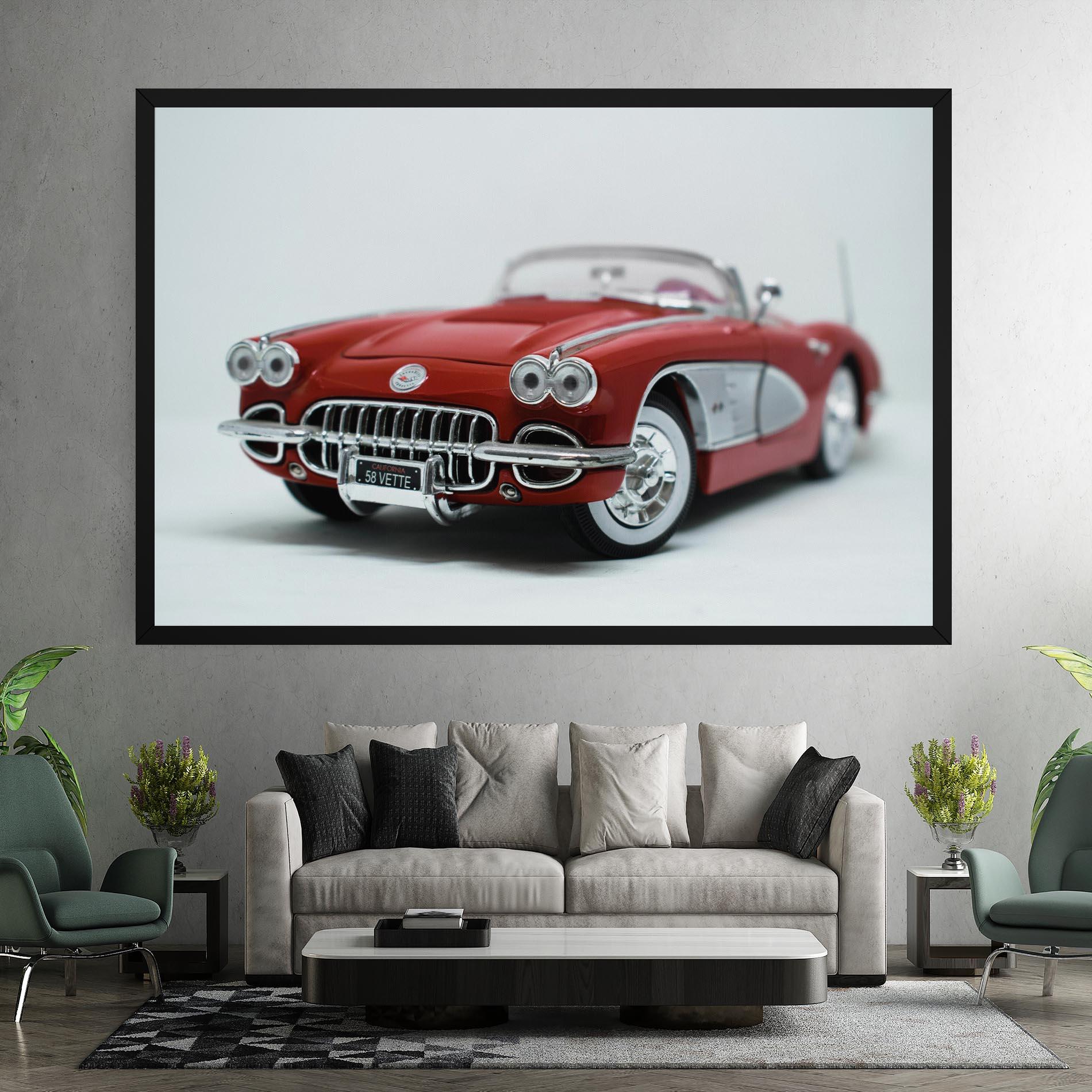 Leinwandbild Vintage Red Car mockup 7