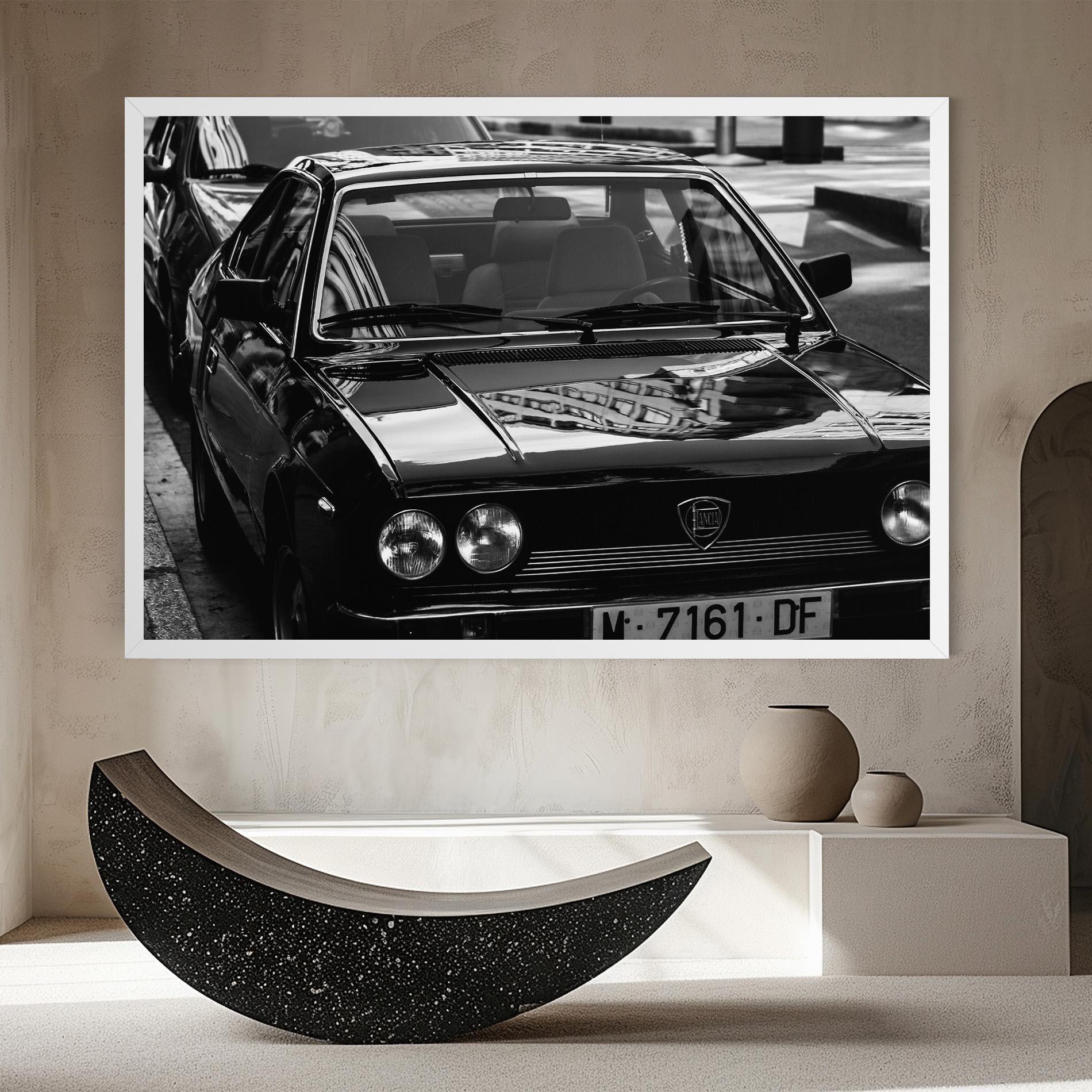 Leinwandbild Black Shiny Car mockup 8