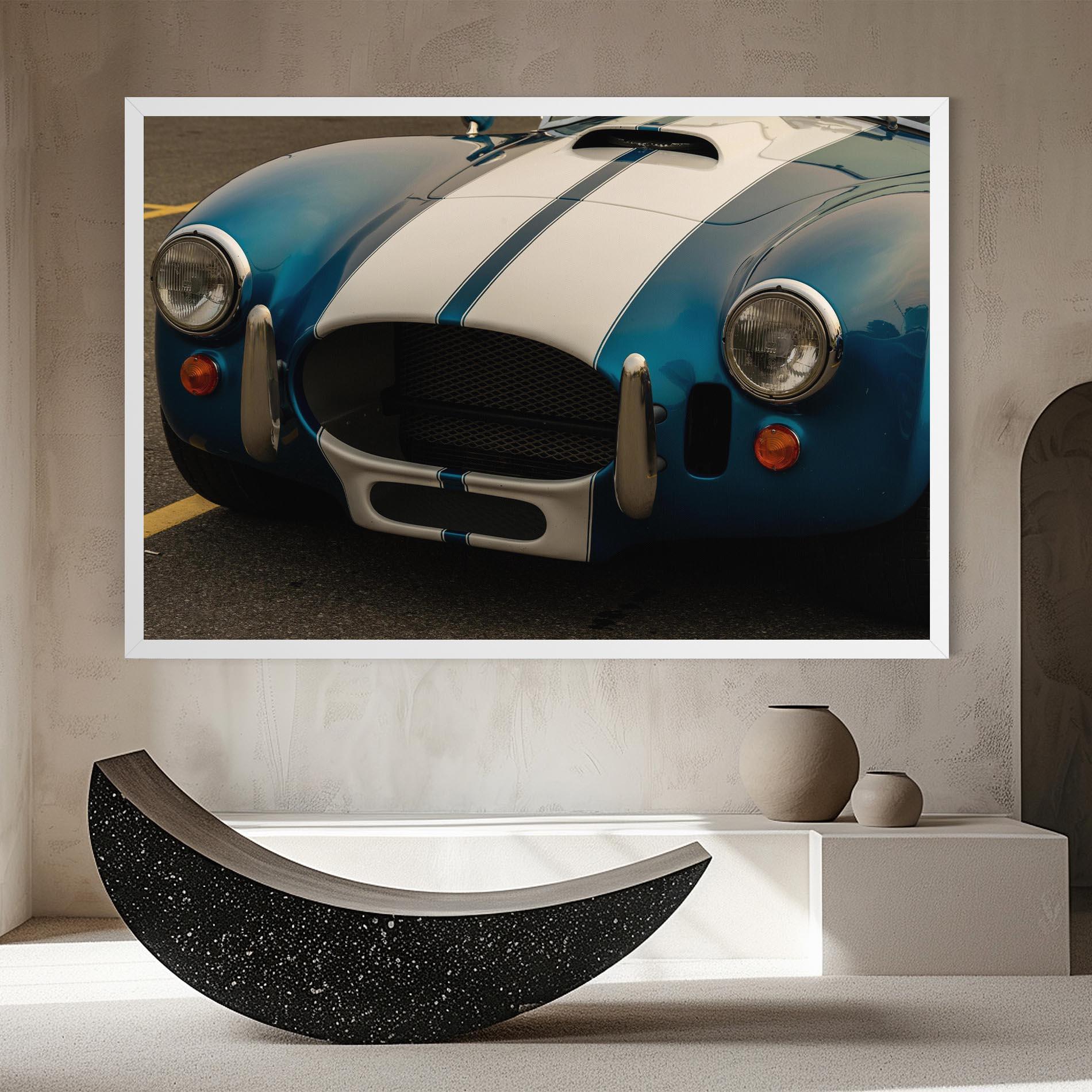 Leinwandbild Blue Vintage Car mockup 8