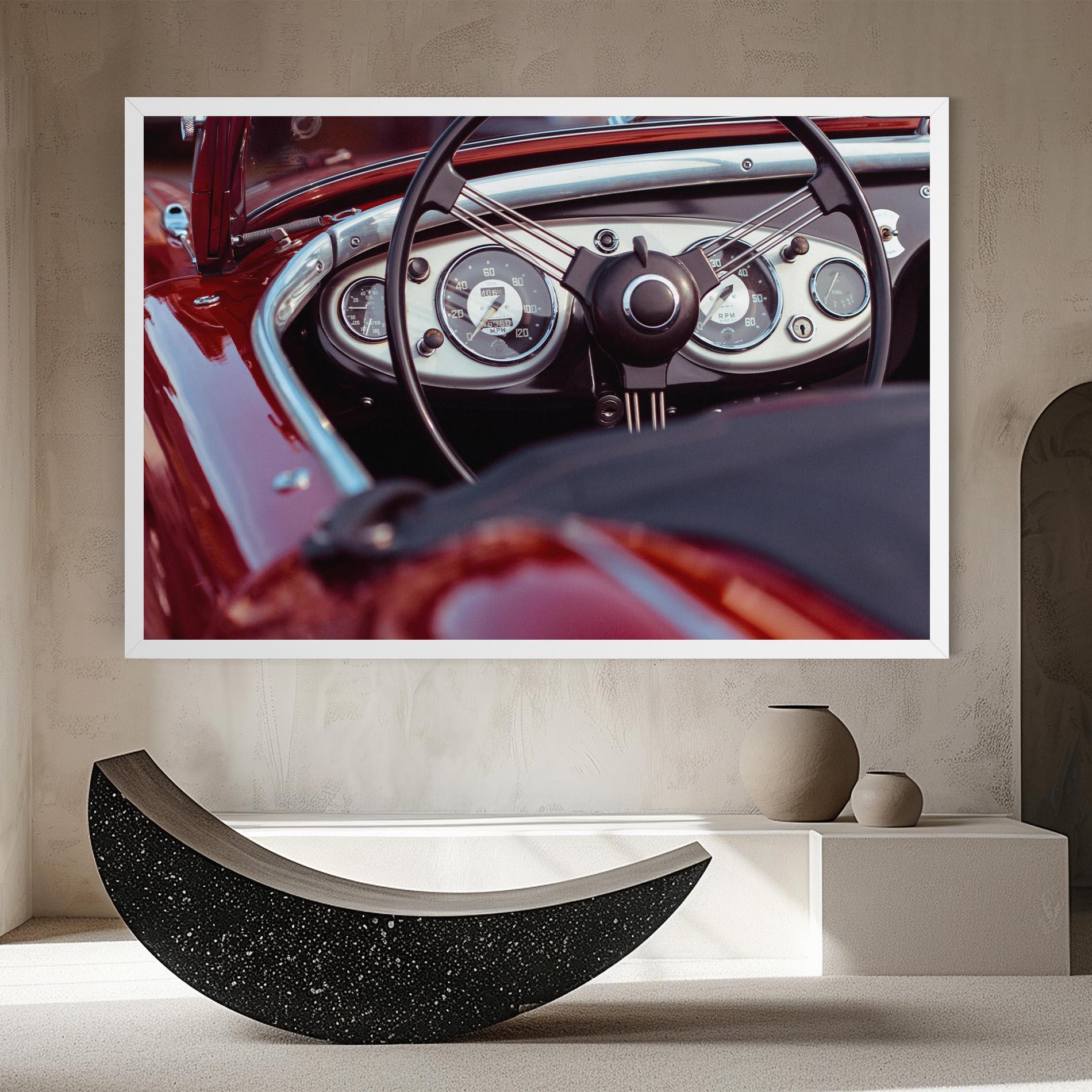 Leinwandbild Classic Red Car mockup 8