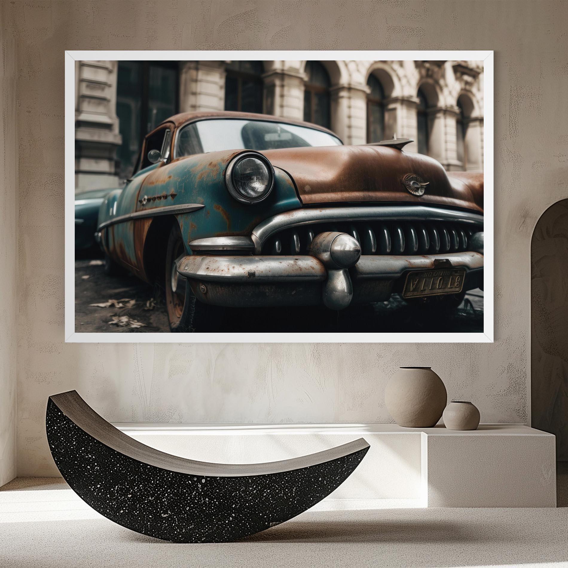 Leinwandbild Old Brown Car mockup 8